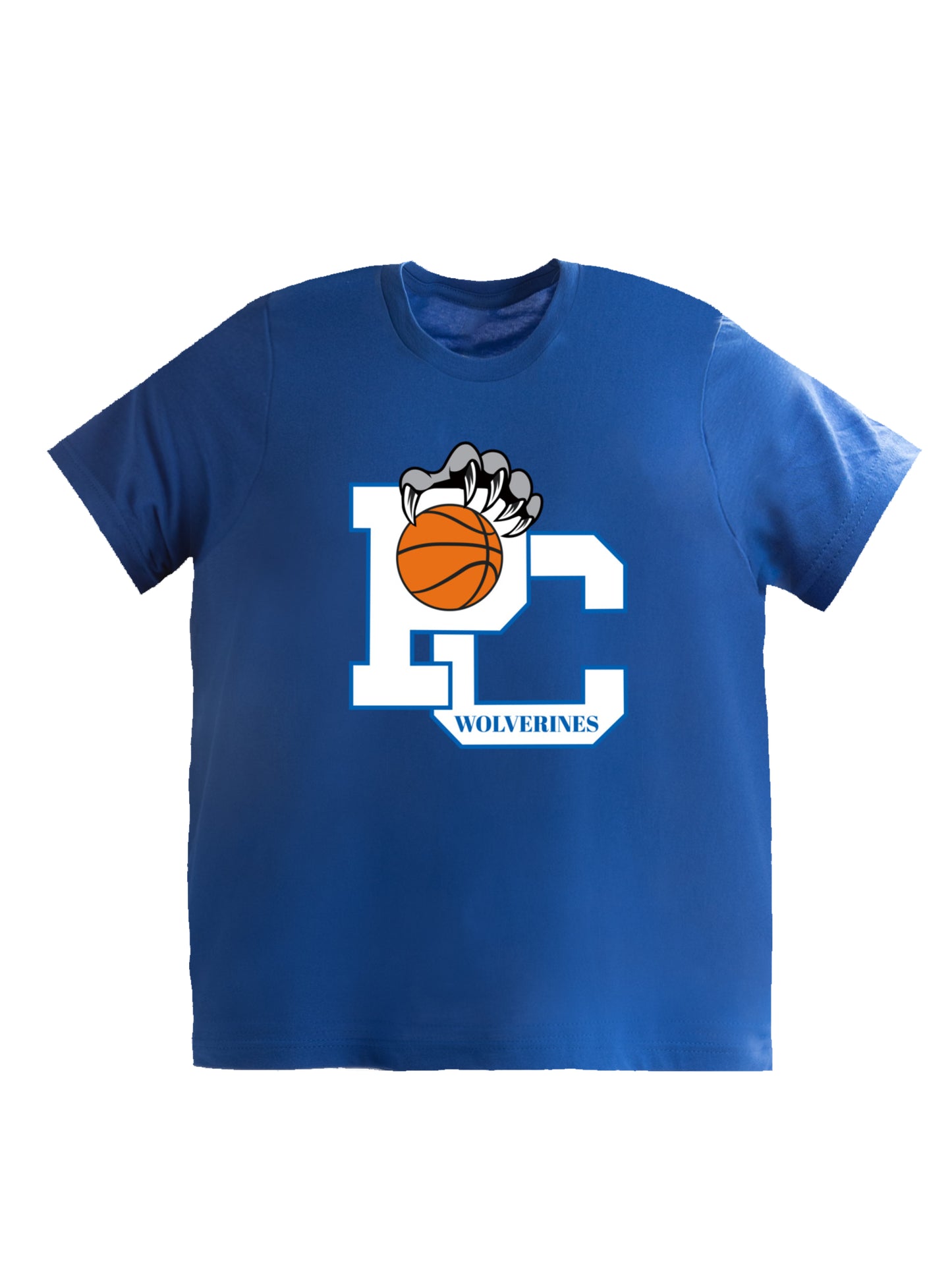 Polk County Basketball Wolverines Claws in White Short Sleeve T-shirt