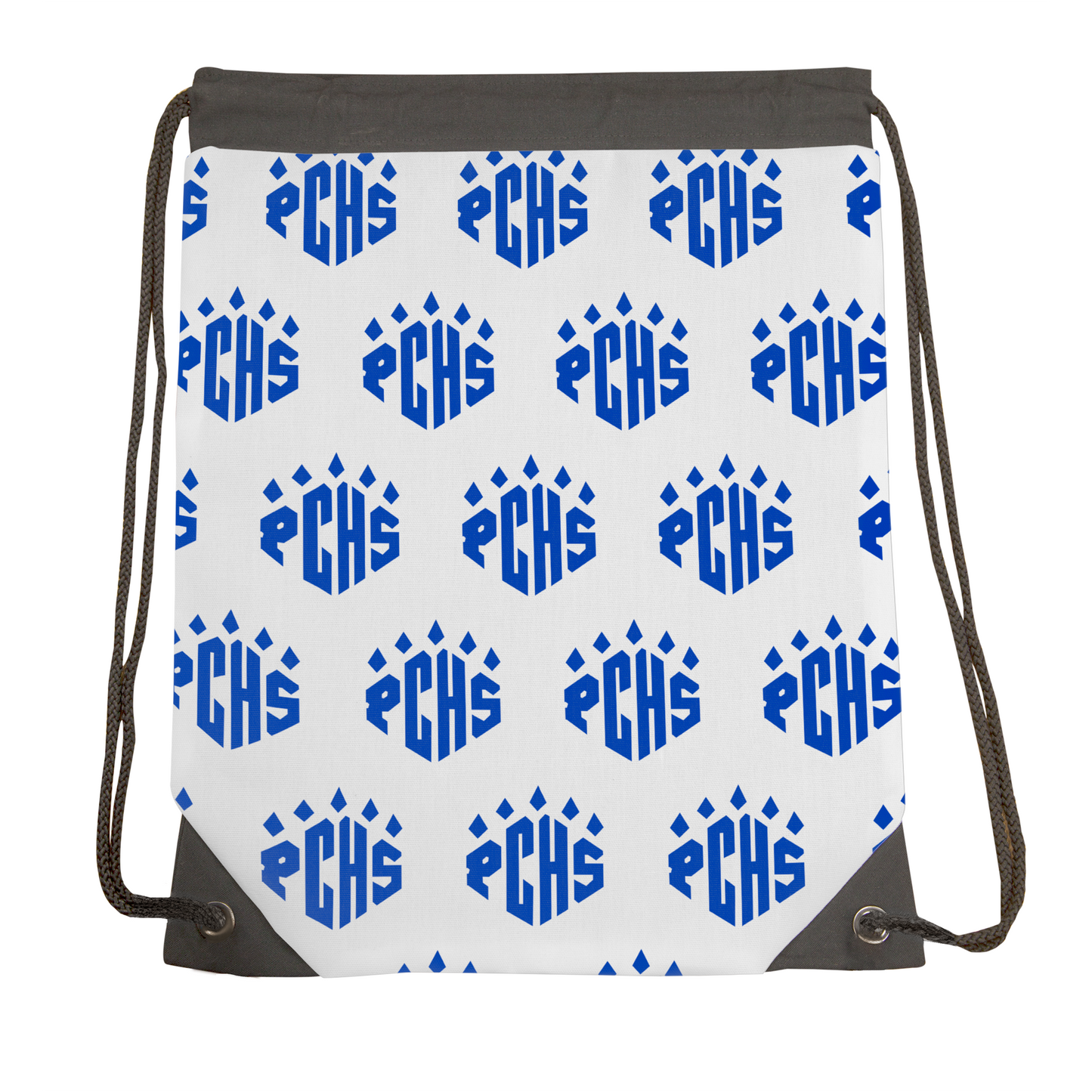 PCHS Paw Logo Pattern, Blue Drawstring Gymbag