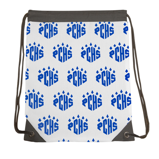 PCHS Paw Logo Pattern, Blue Drawstring Gymbag