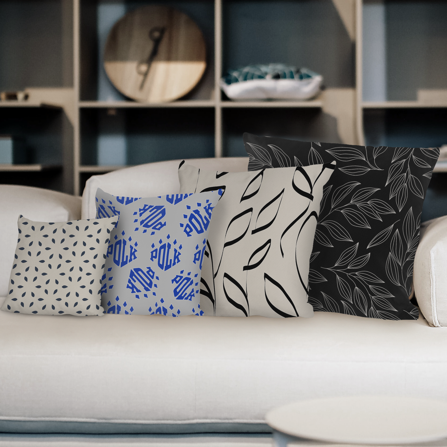 Polk Logo Pattern Throw Pillow