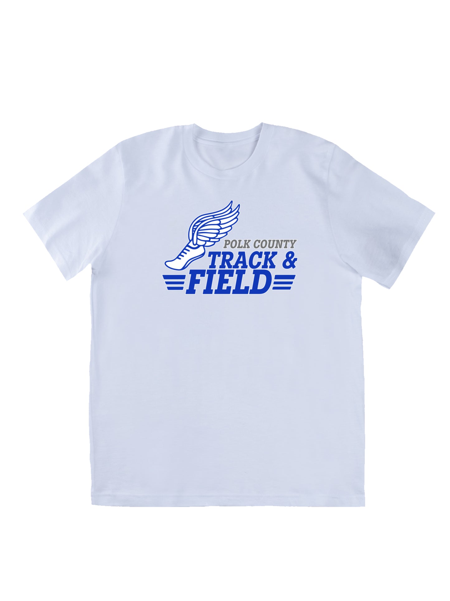 Polk County Schools Track & Field Blue Logo Short Sleeve T-shirt
