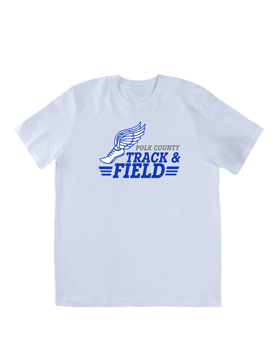 Polk County Schools Track & Field Blue Logo Short Sleeve T-shirt