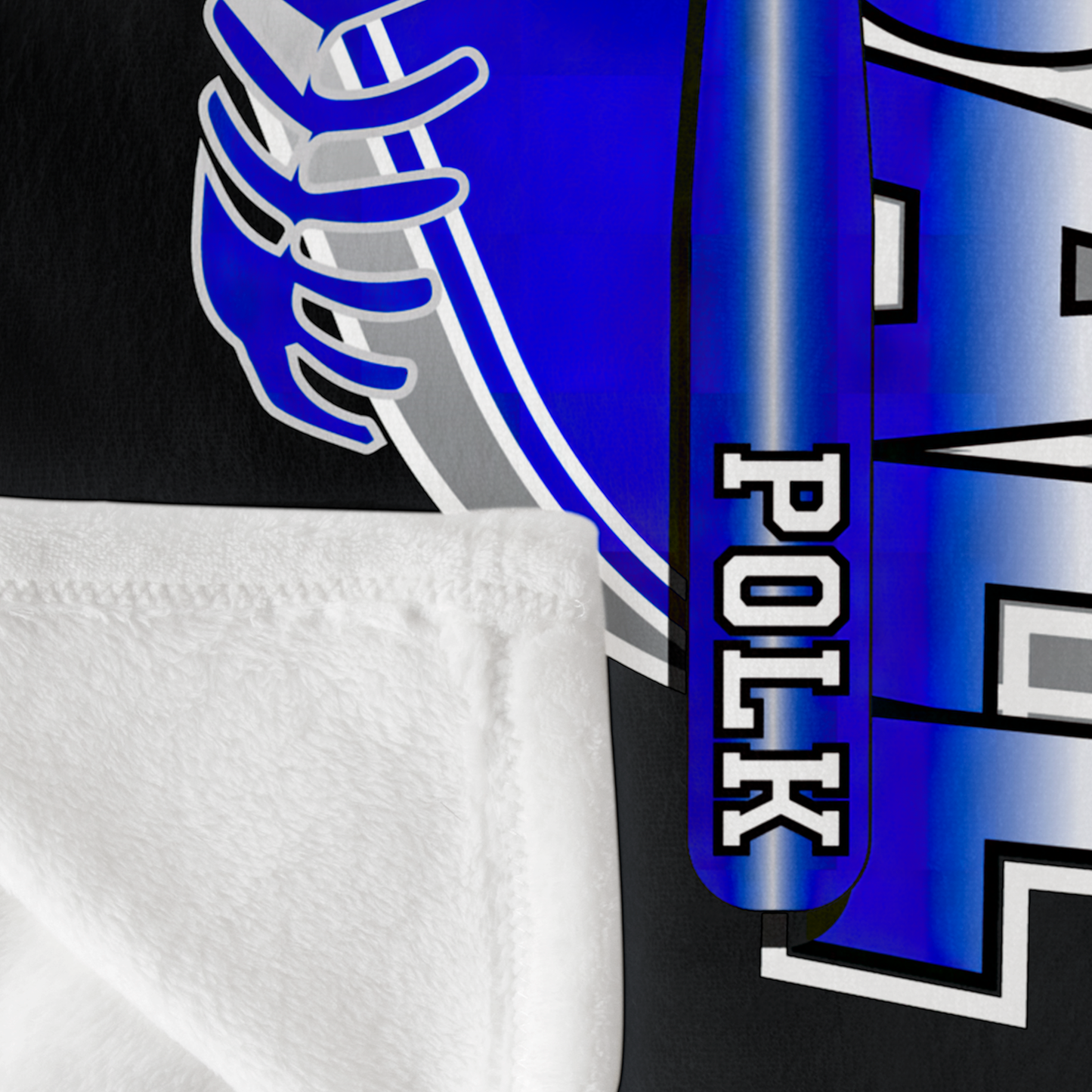 Polk Wolverines Softball Shield Logo in Silver 50"x60" Fleece Blanket