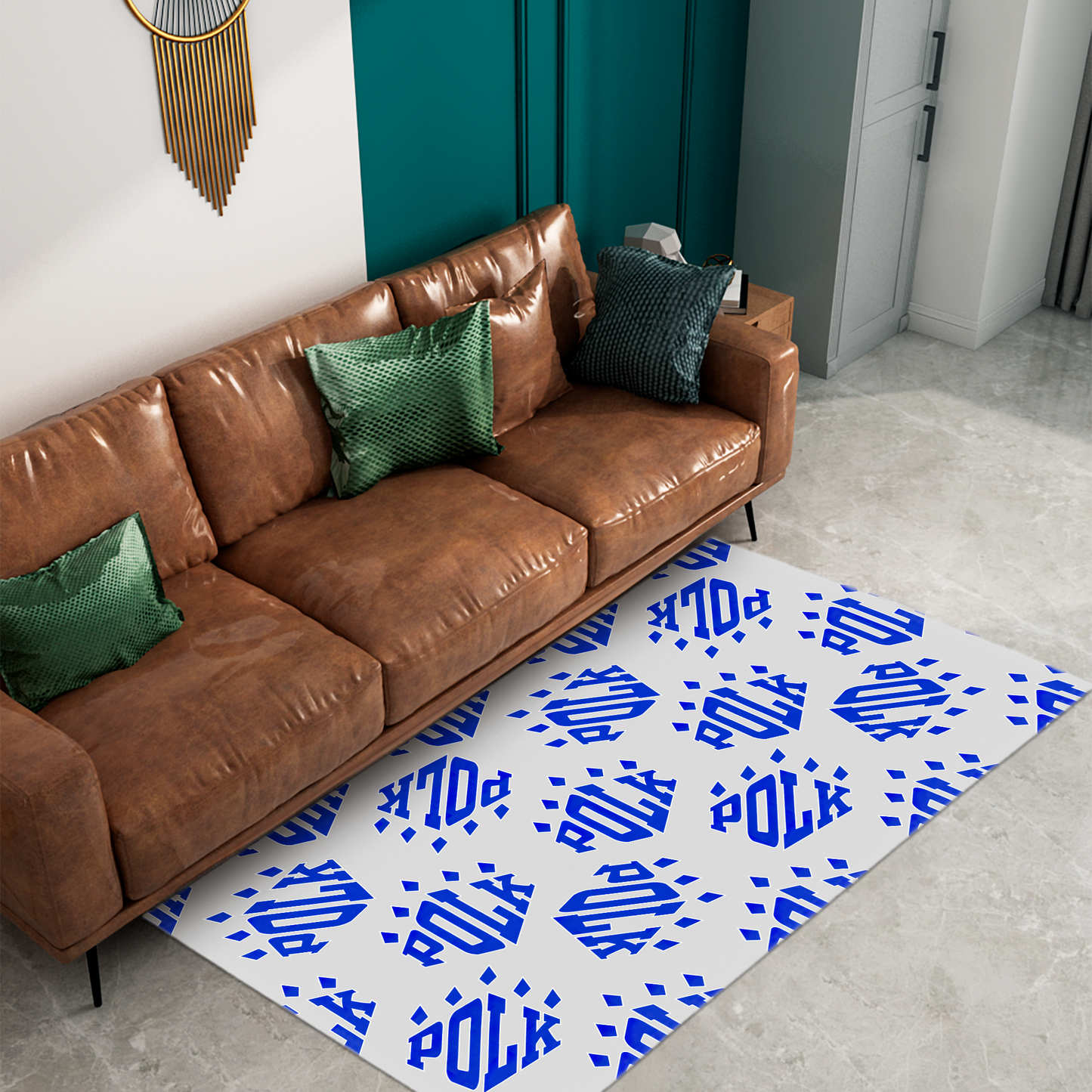 Polk Logo Pattern Rectangular Area Rugs