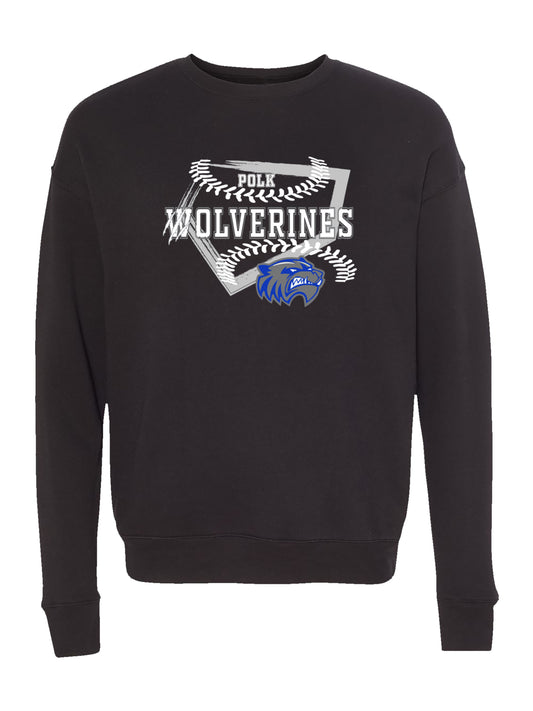 Polk County Schools Wolverines Homeplate White Logo Fleece Sweatshirt