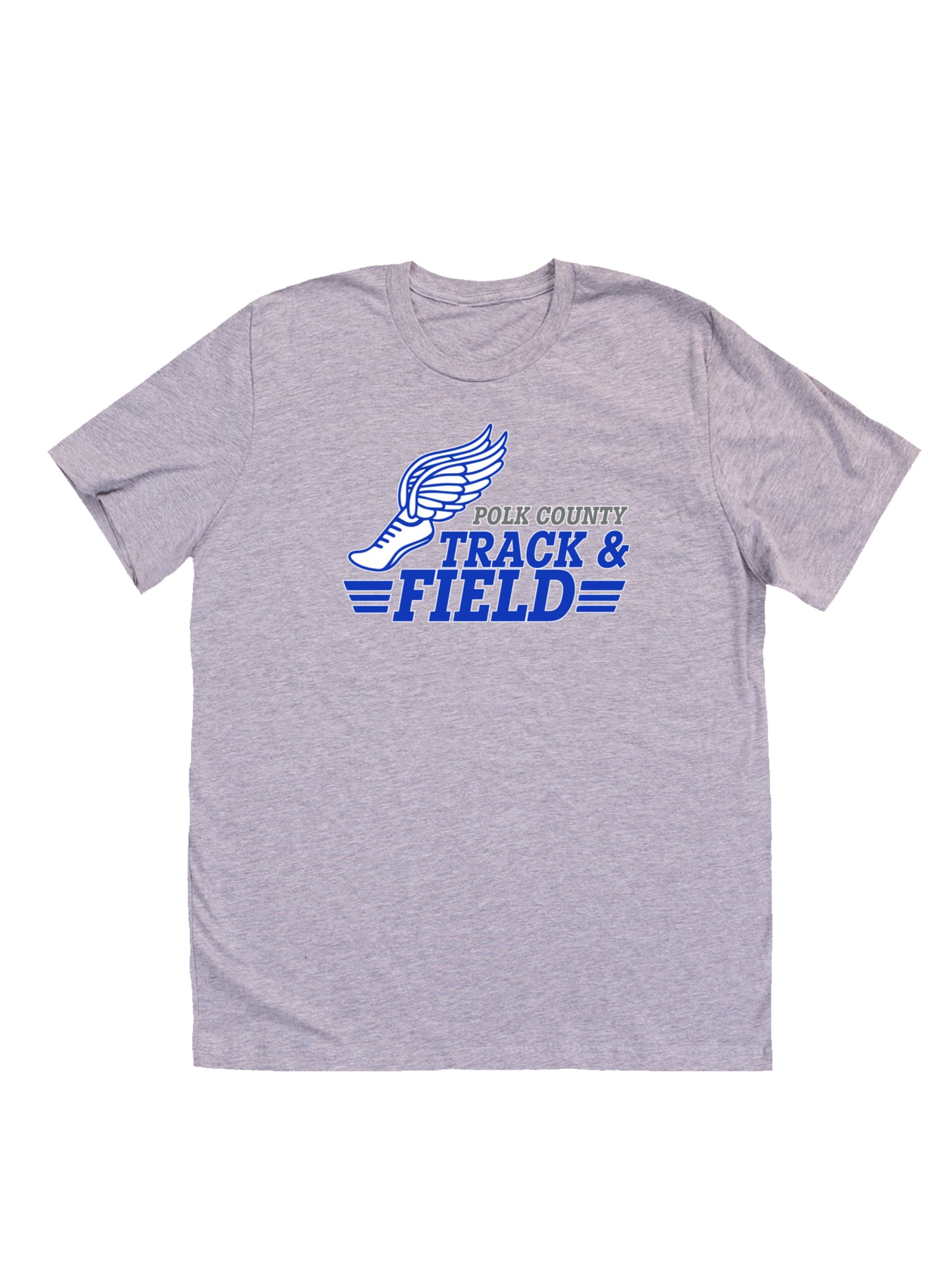 Polk County Schools Track & Field Blue Logo Short Sleeve T-shirt