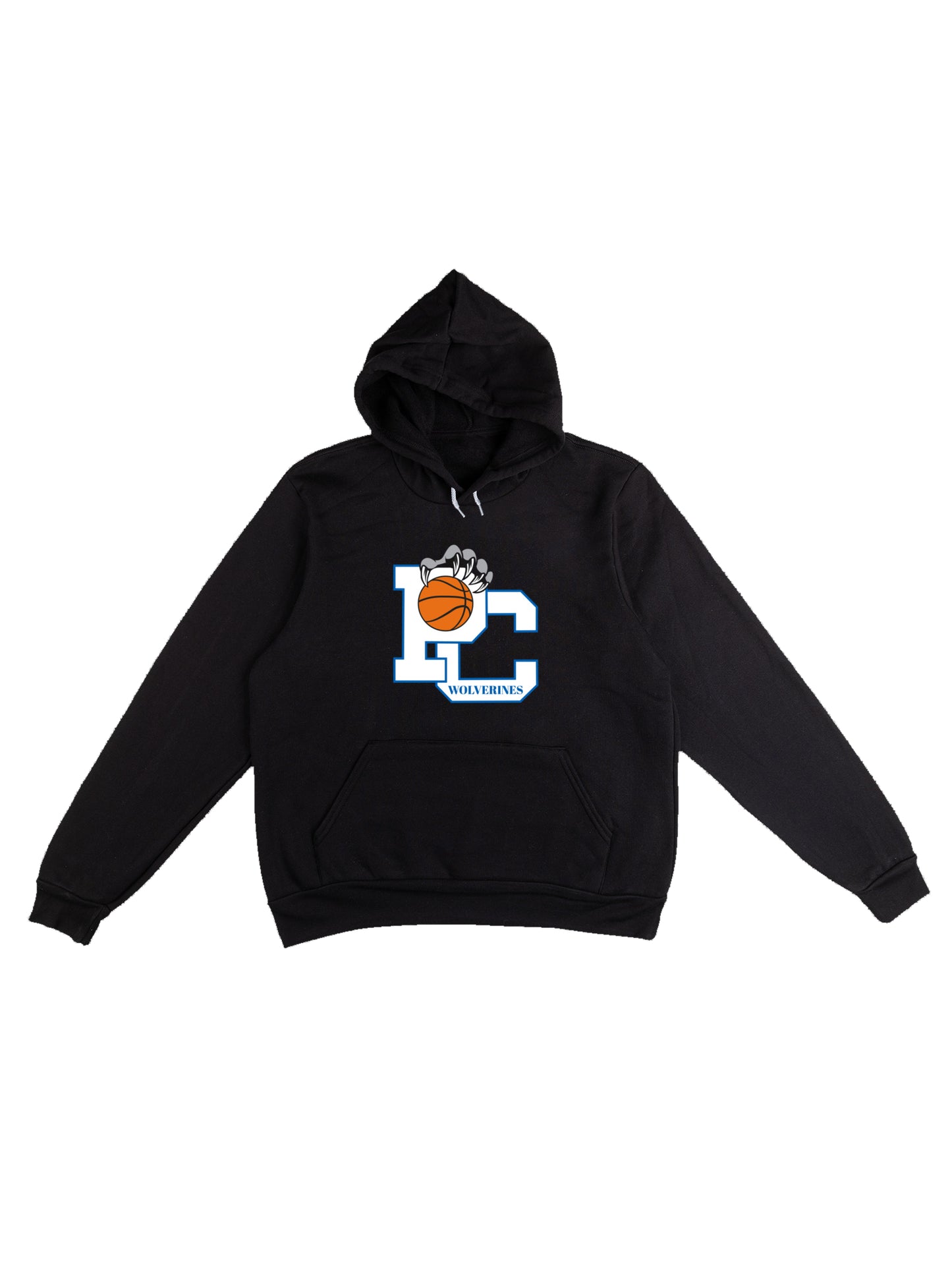 Polk County Basketball Wolverines Claws in White Fleece Pullover Hoodie