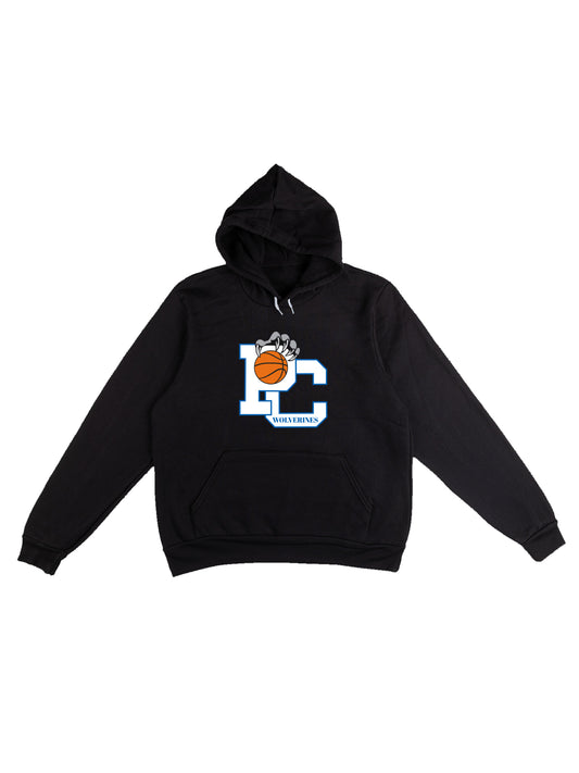 Polk County Basketball Wolverines Claws in White Fleece Pullover Hoodie