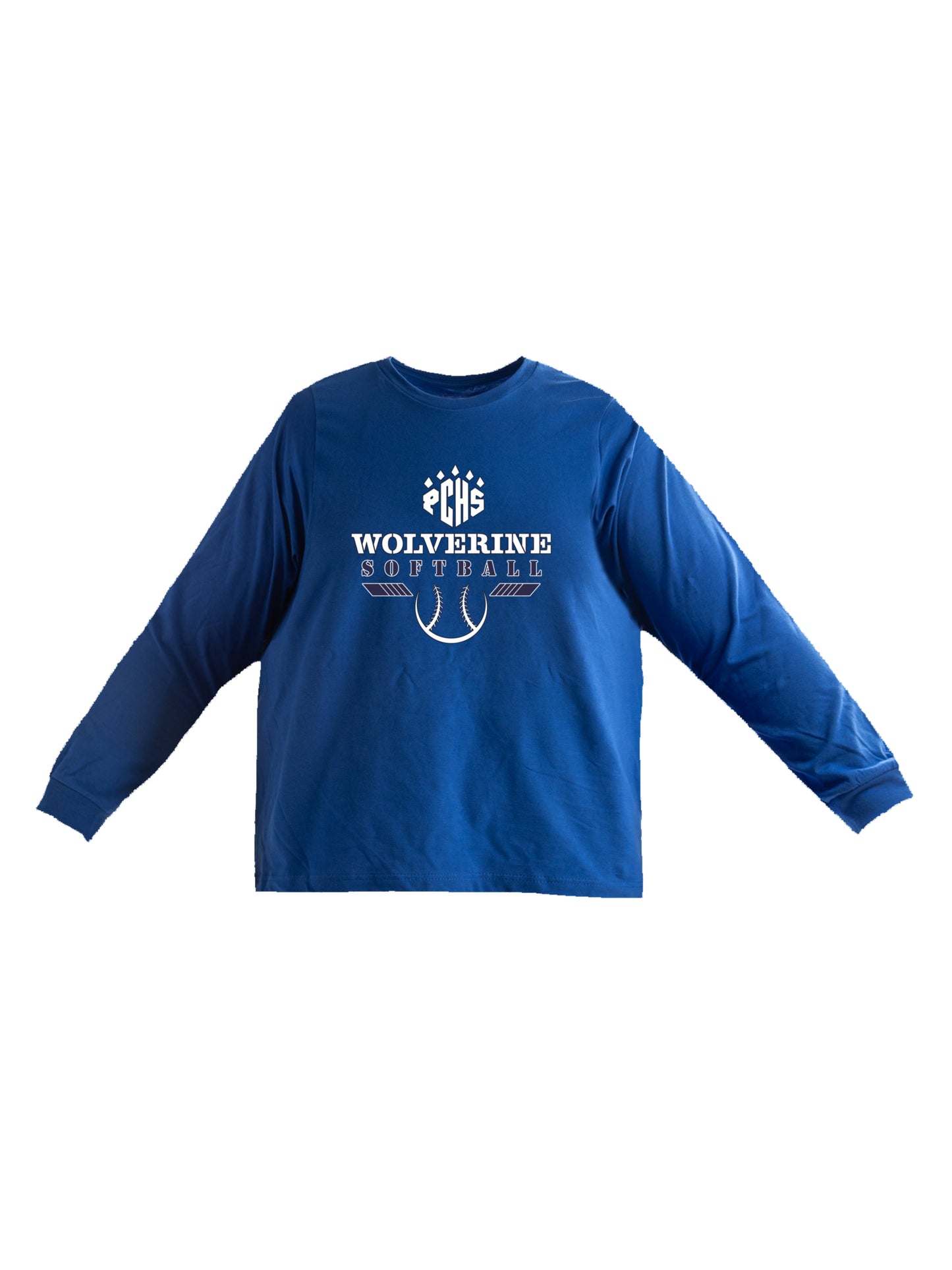 PCHS Wolverine Softball Logo Long Sleeve T-shirt