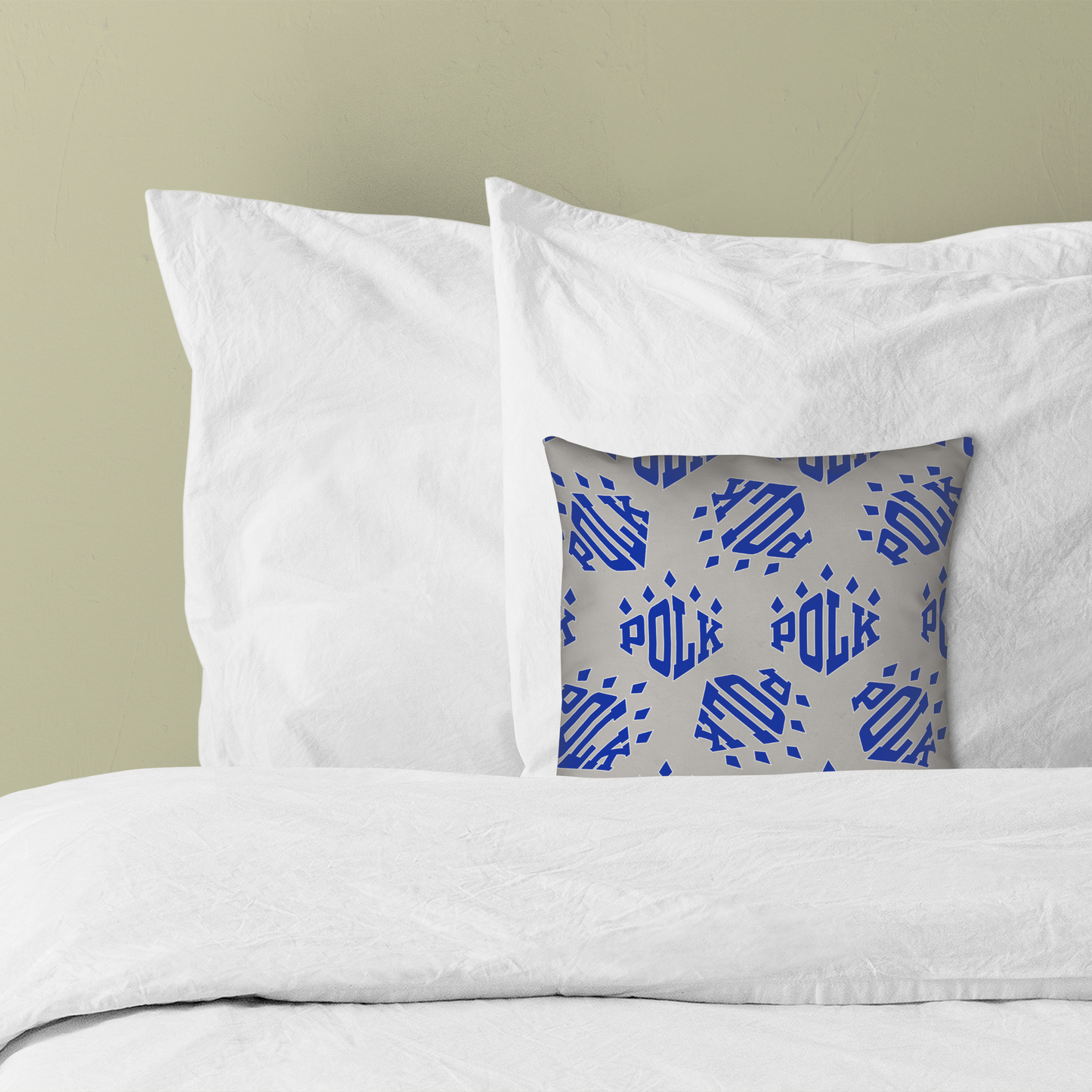 Polk Logo Pattern Throw Pillow