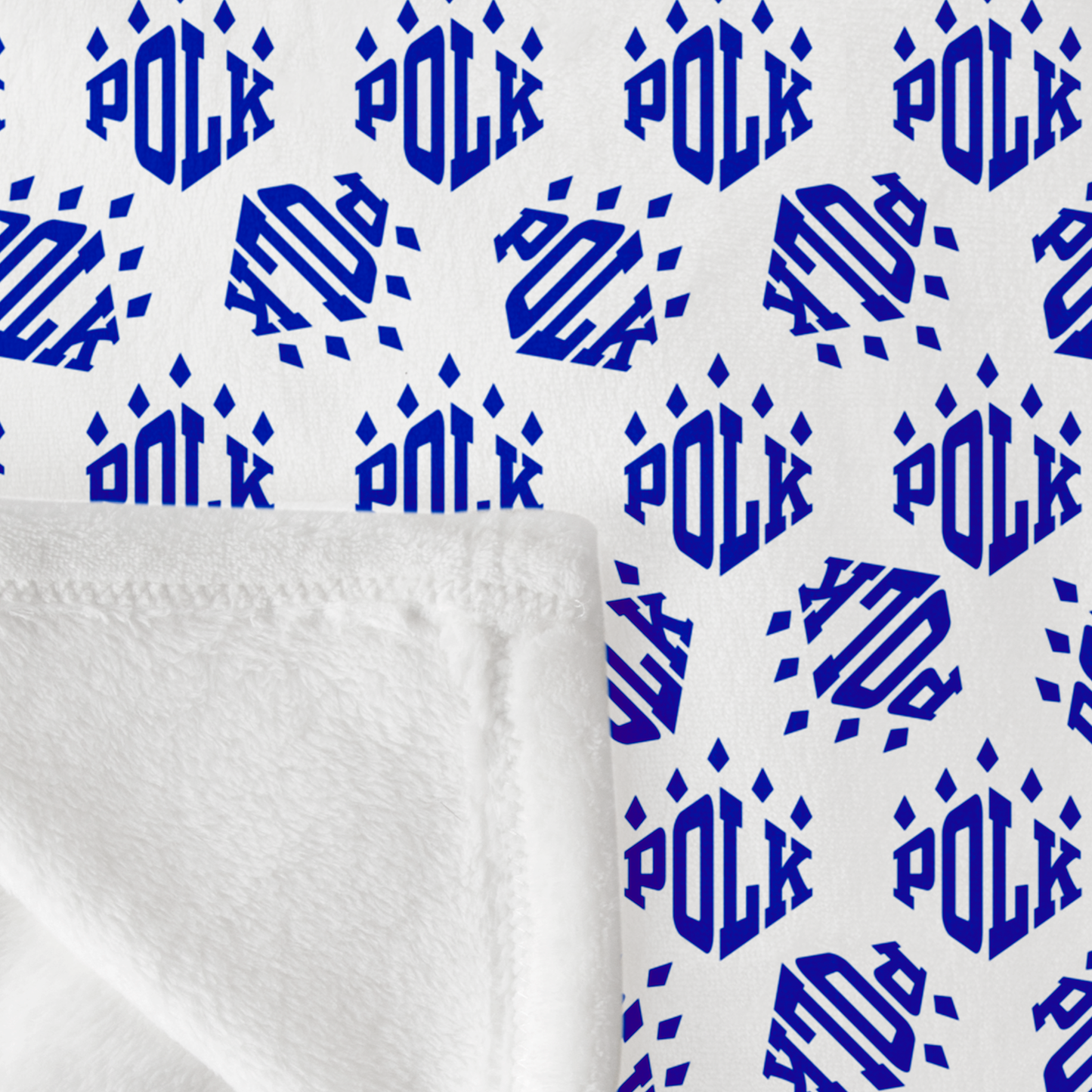 Polk Paw Logo Pattern, Blue 50"x60" Fleece Blanket