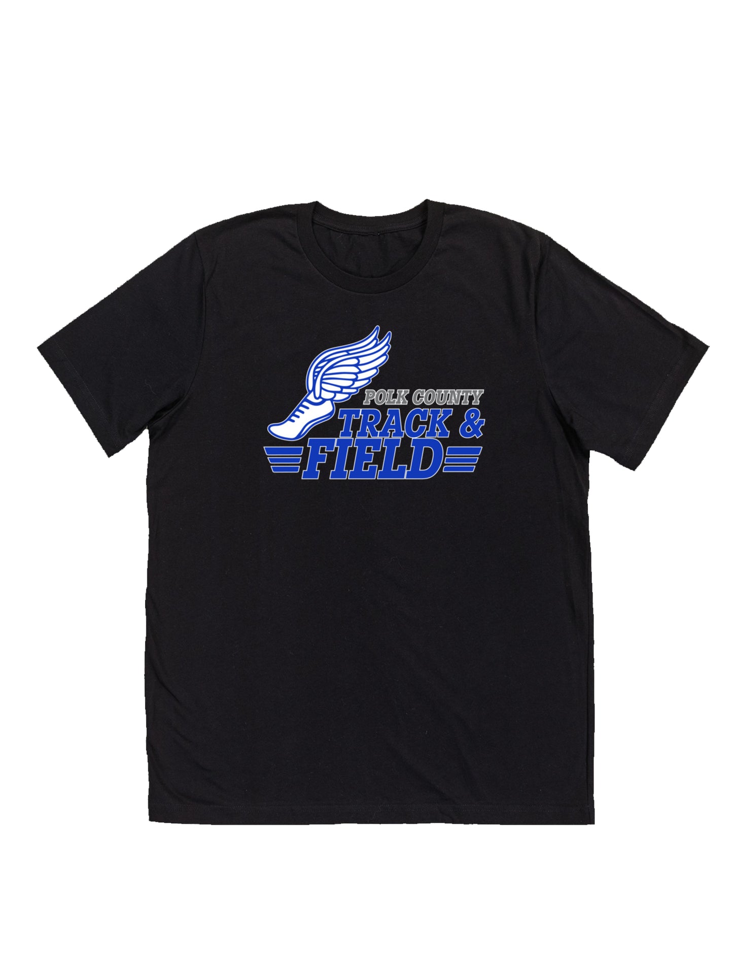 Polk County Schools Track & Field Blue Logo Short Sleeve T-shirt