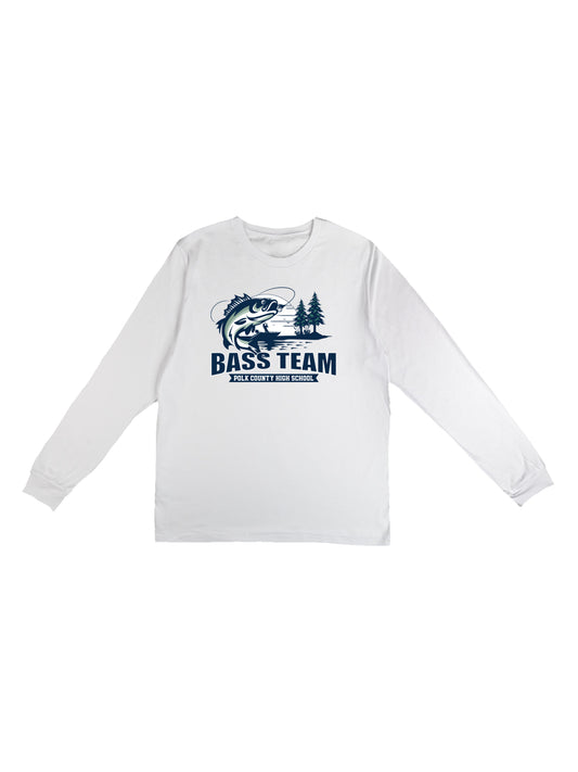PCHS Bass Team Fishing Scene Design Long Sleeve T-shirt