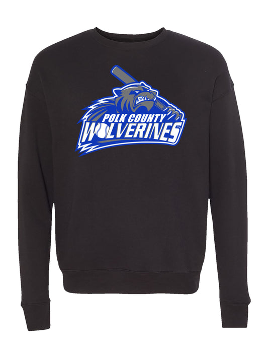 Polk County Wolverines Baseball Logo Fleece Sweatshirt