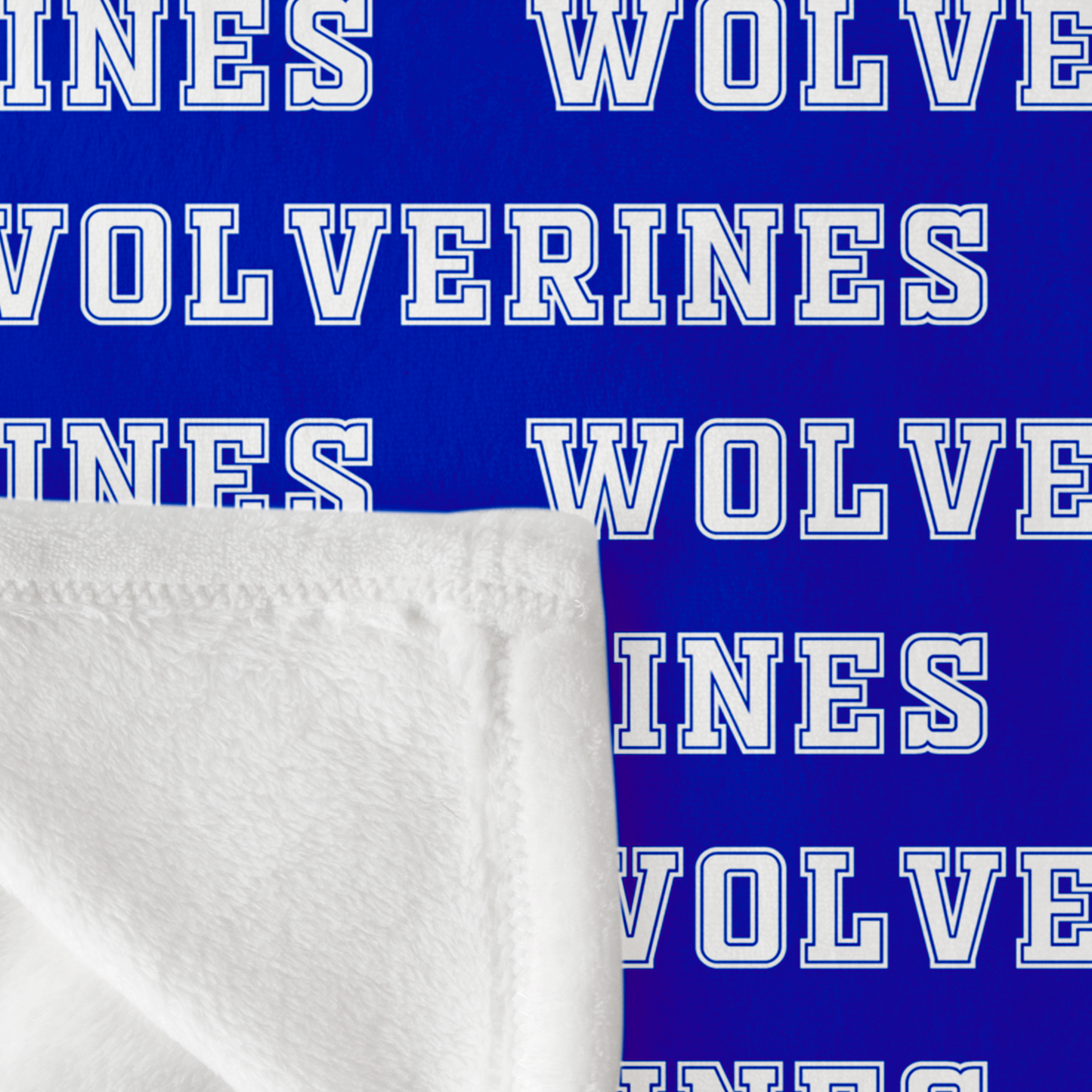 Wolverines White Text Pattern 50"x60" Fleece Blanket
