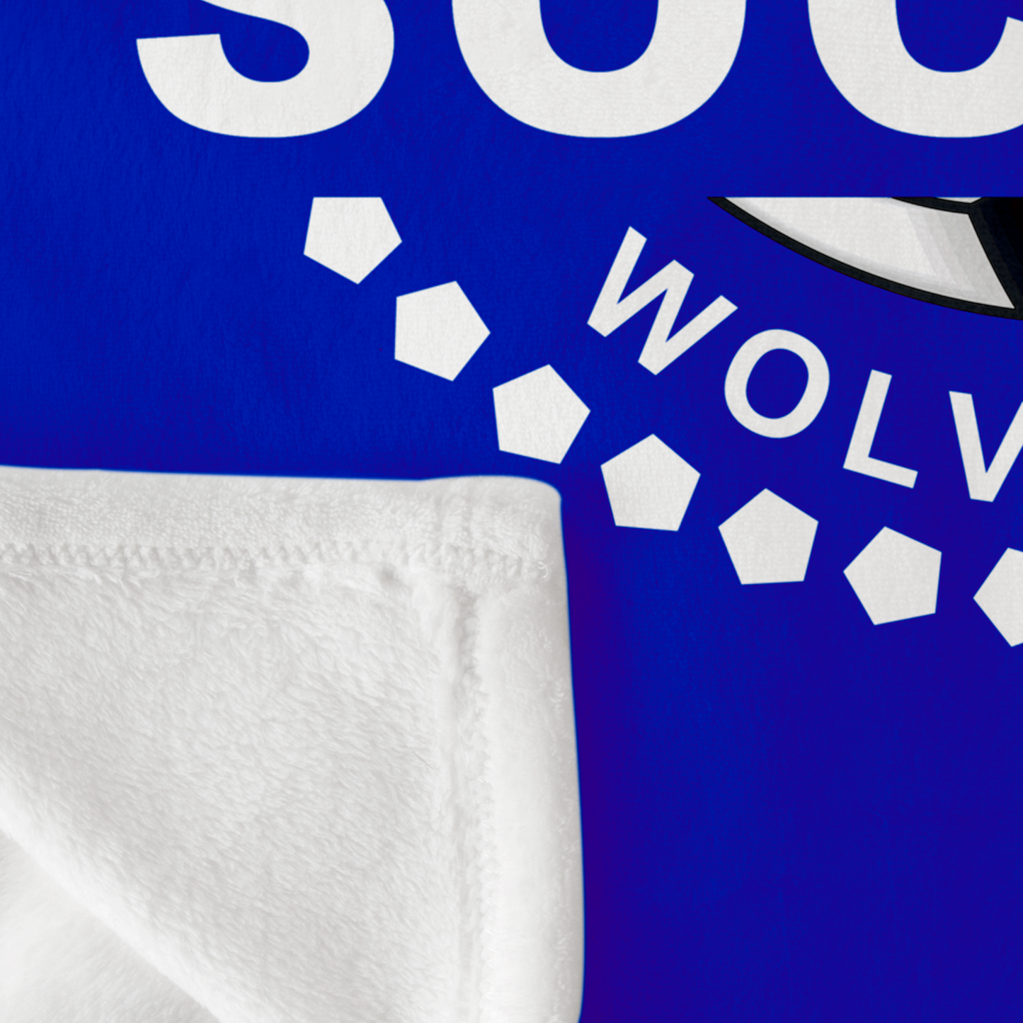 Polk County Wolverines Soccer White Logo 50"x60"Fleece Blanket