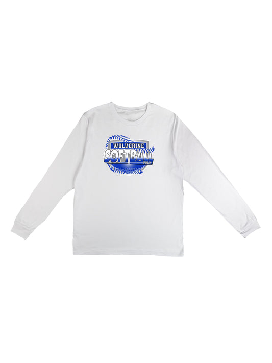 Polk County Wolverines Shield Logo Softball Long Sleeve T-shirt