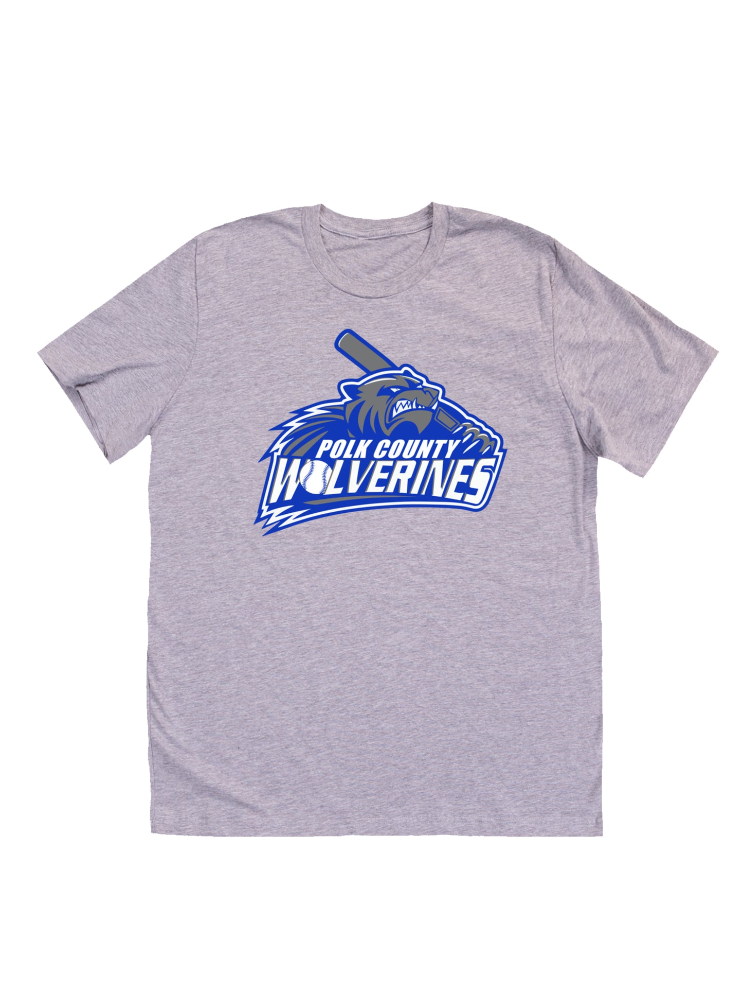 Polk County Wolverines Baseball Logo Short Sleeve T-shirt