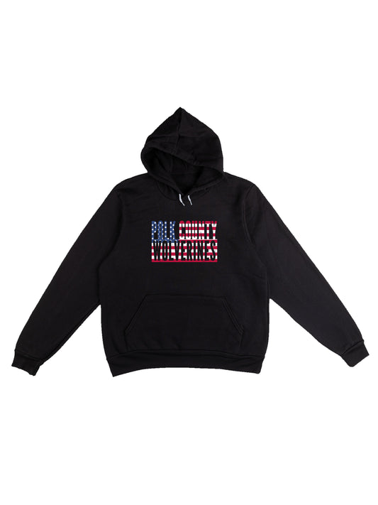 Polk County Wolverines US Flag Design Fleece Pullover Hoodie