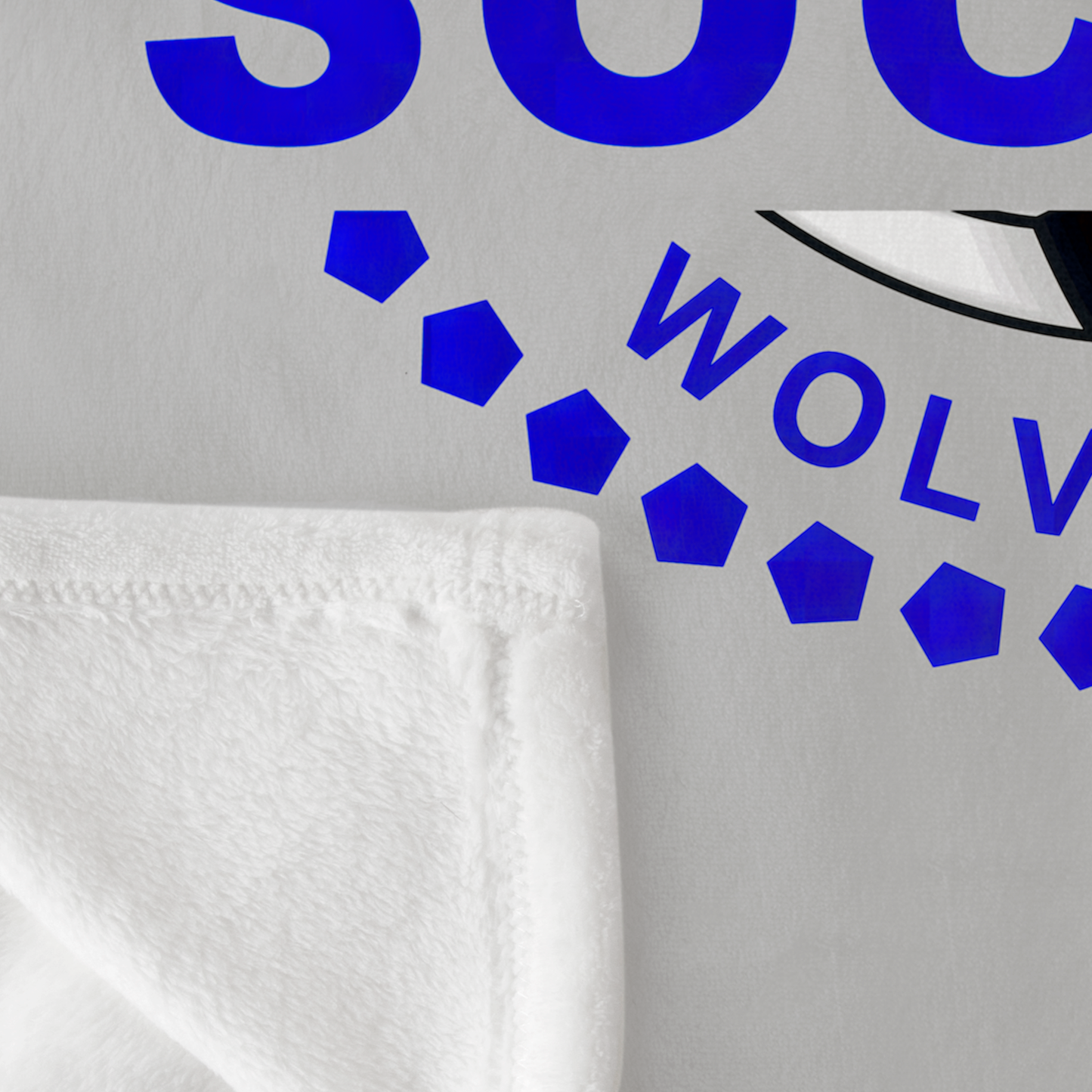 Polk County Wolverine Soccer Blue Logo 50"x60" Fleece Blanket