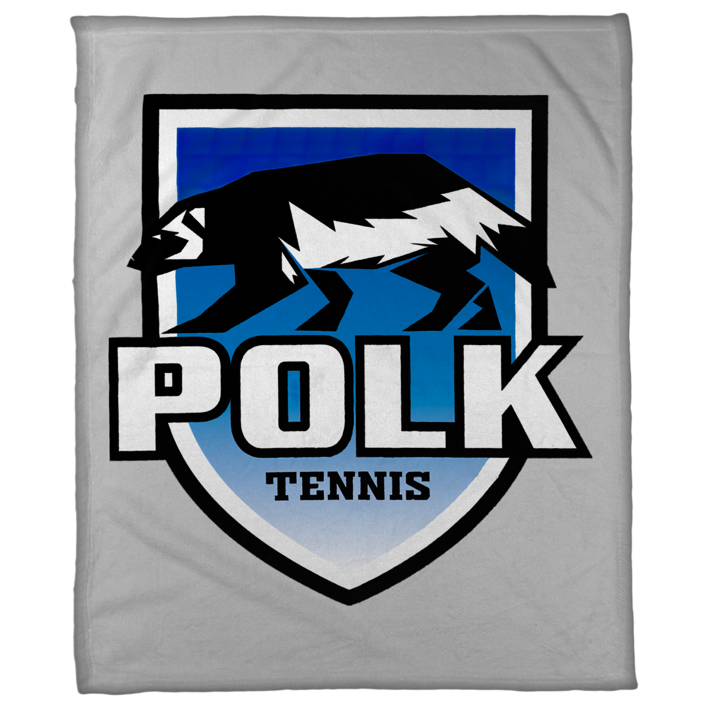 Polk County Wolverines Tennis Shield Logo 50"x60" Fleece Blanket