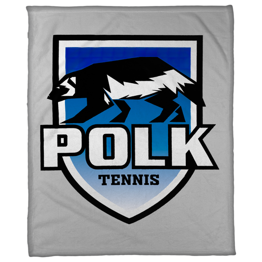 Polk County Wolverines Tennis Shield Logo 50"x60" Fleece Blanket