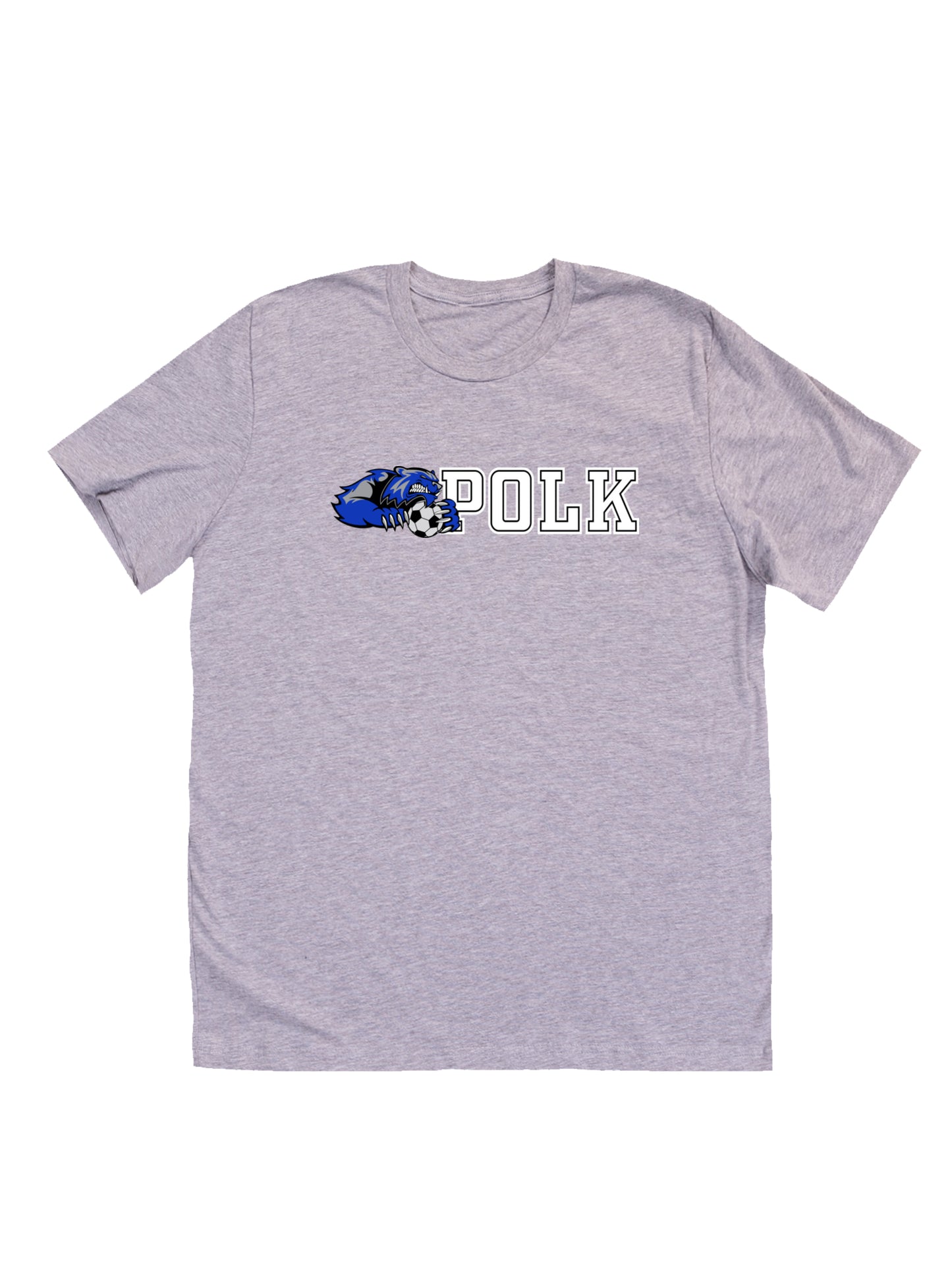 Polk County Wolverine with Soccer Ball White Logo Jersey Short Sleeve T-shirt