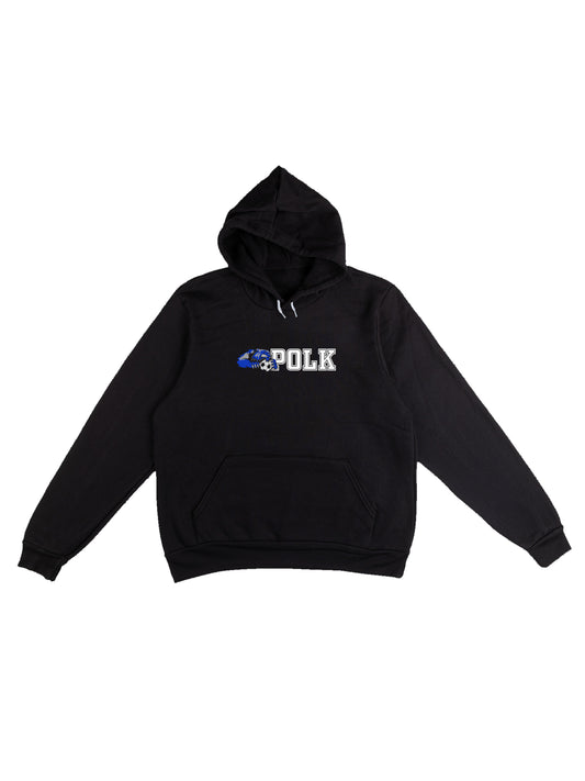 Polk County Wolverine with Soccer Ball White Logo Fleece Pullover Hoodie