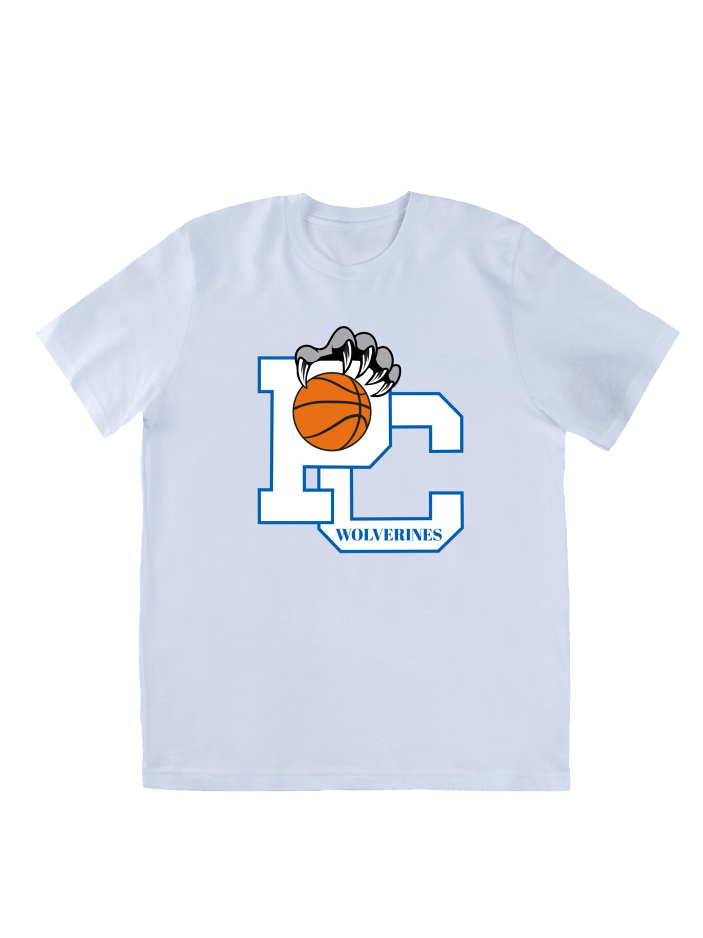 Polk County Basketball Wolverines Claws in White Short Sleeve T-shirt