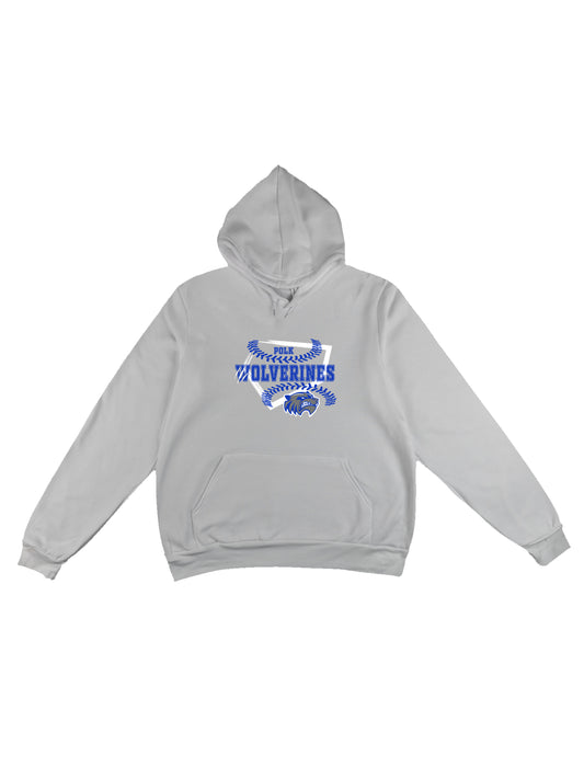 Polk County Schools Wolverines Homeplate Blue Logo Fleece Pullover Hoodie