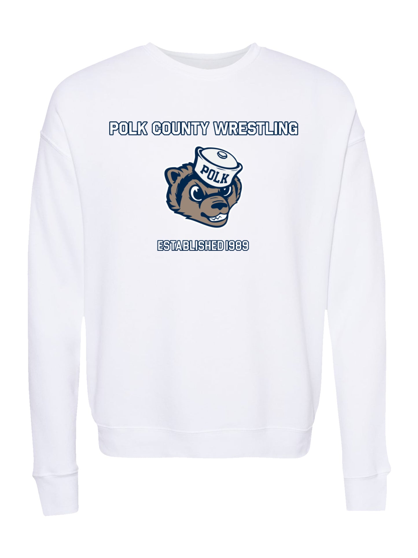 Polk County Wrestling with Mascot Design Fleece Sweatshirt