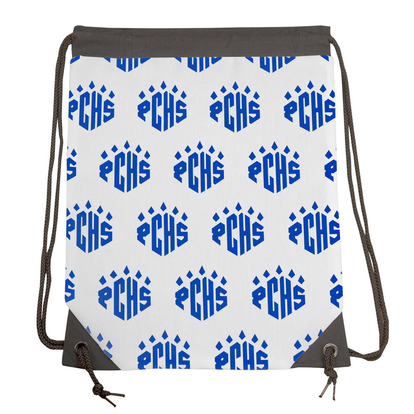 PCHS Paw Logo Pattern, Blue Drawstring Gymbag