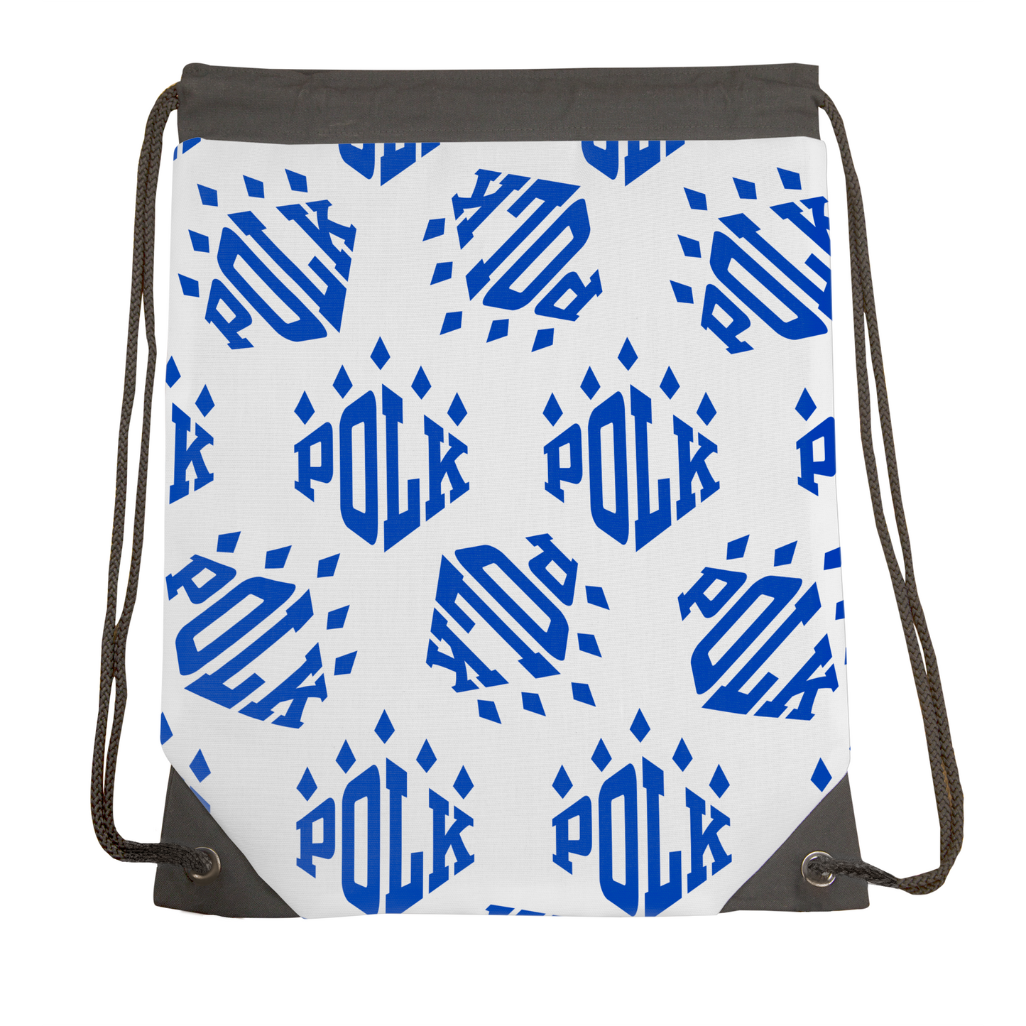 PolkPaw Logo Pattern, Blue Drawstring Gymbag