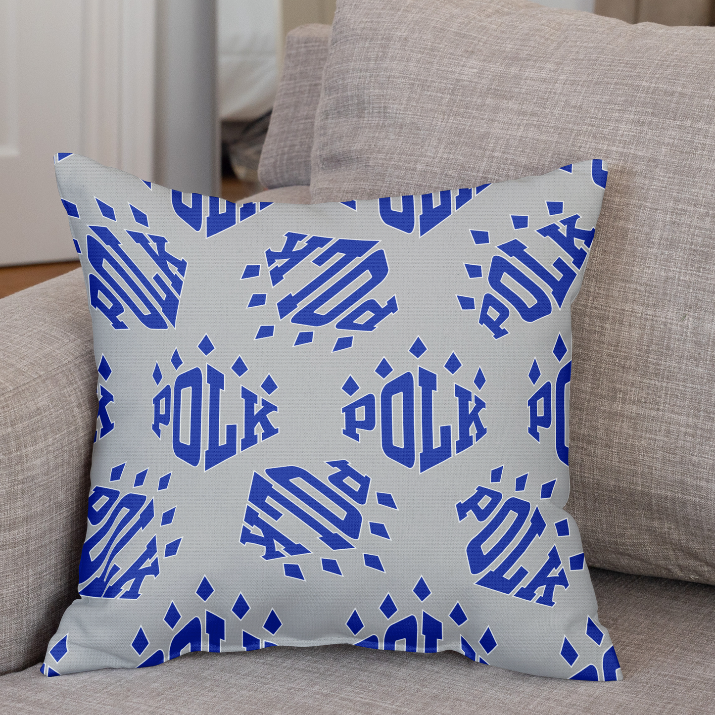 Polk Logo Pattern Throw Pillow