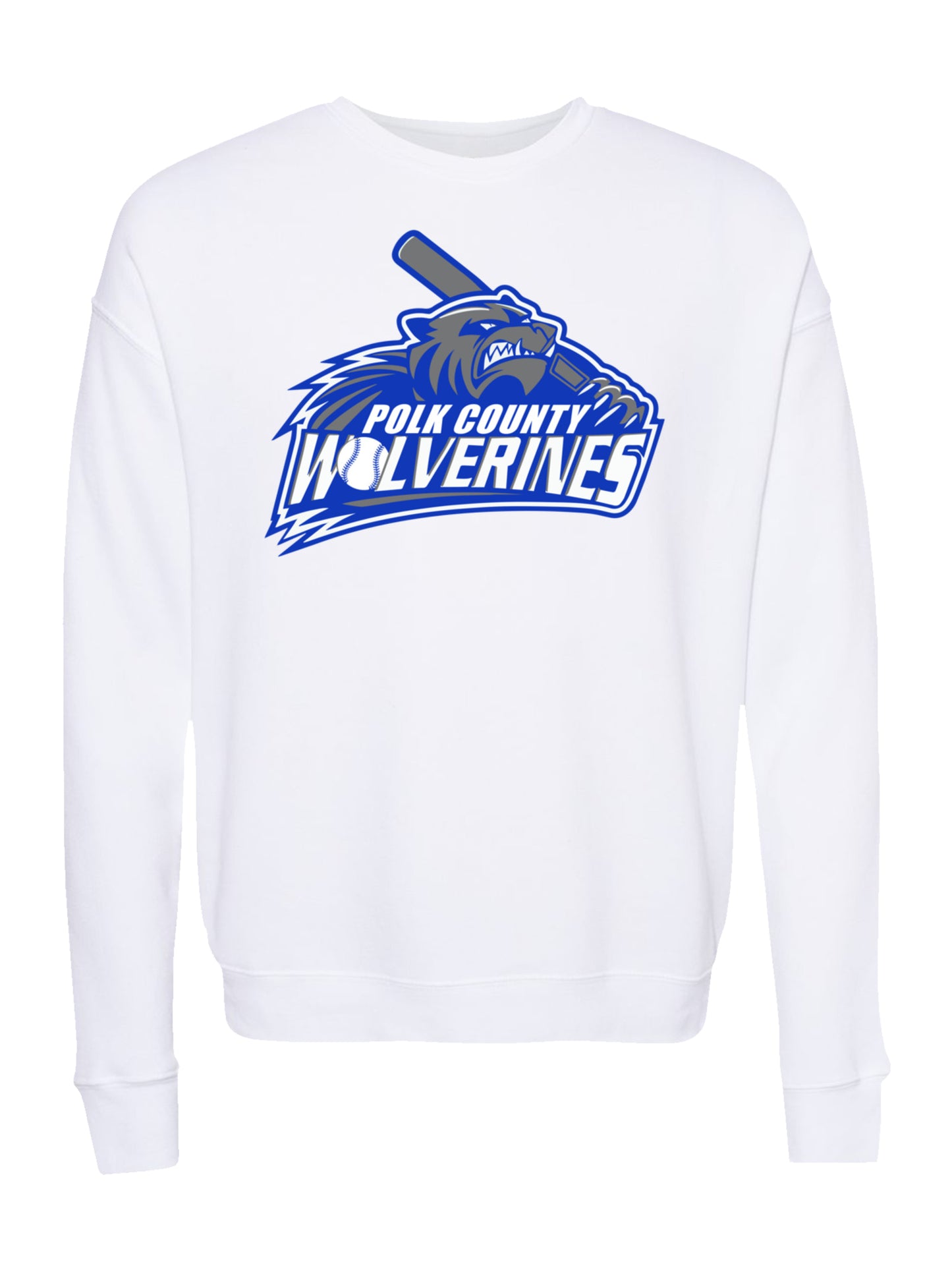 Polk County Wolverines Baseball Logo Fleece Sweatshirt