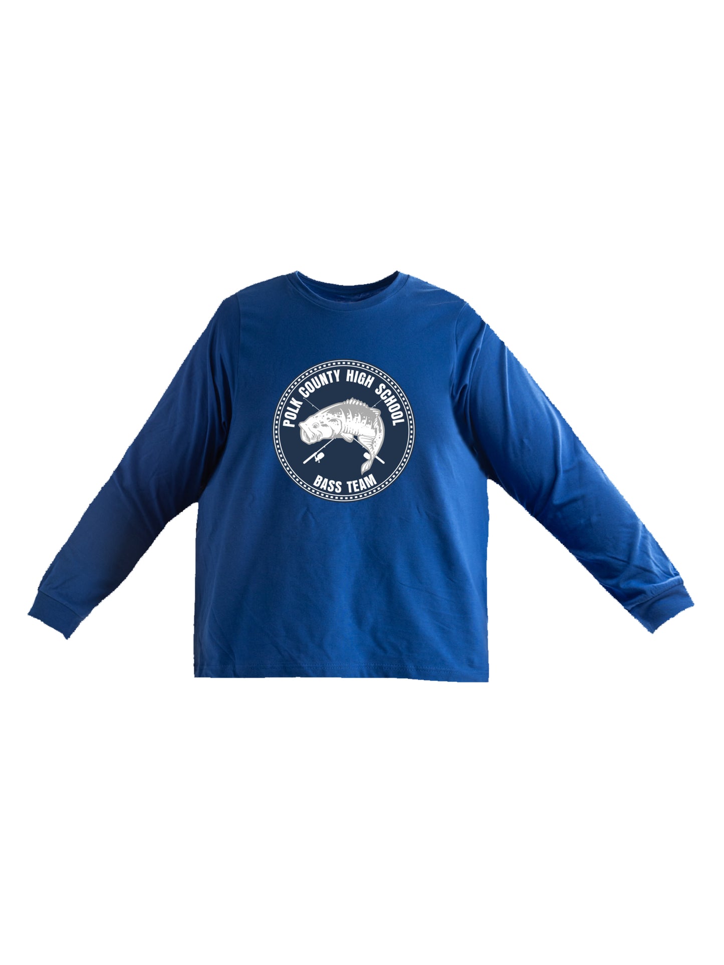 PCHS Bass Team Patch Design Long Sleeve T-shirt