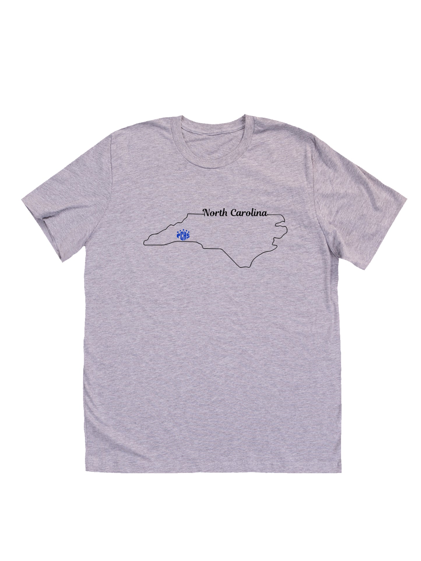 North Carolina Outline & PCHS Paw Logo Short Sleeve T-shirt