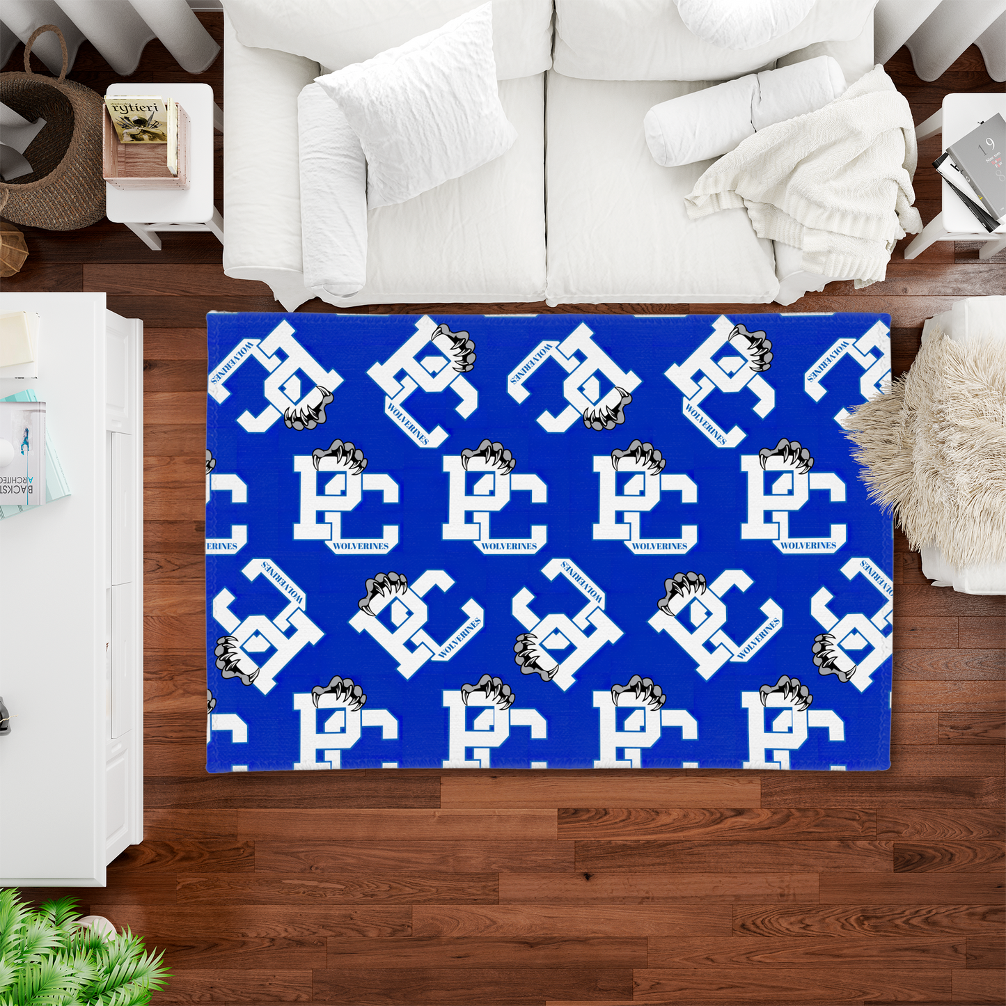 PC Wolverines Claw Logo Pattern Rectangular Area Rugs