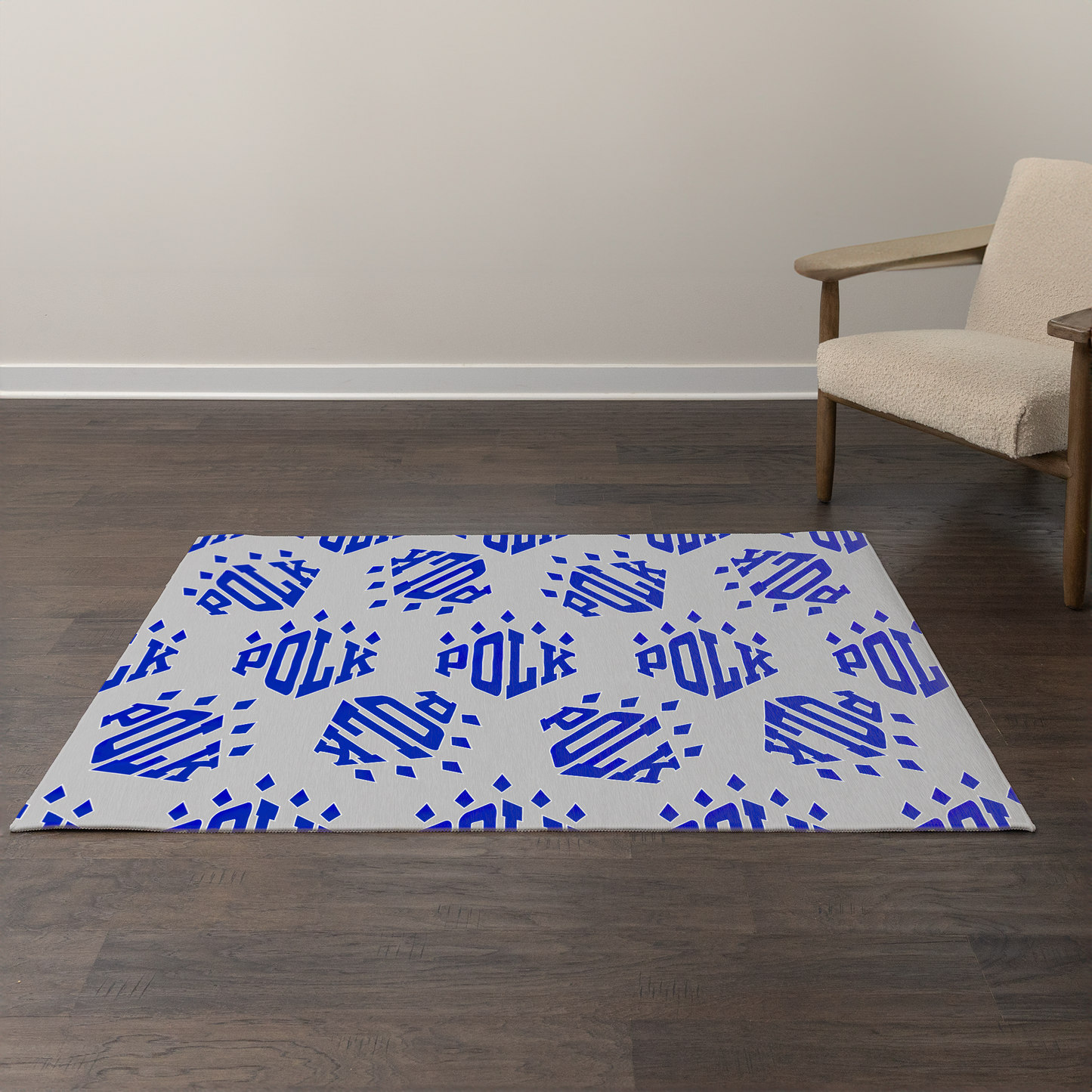 Polk Logo Pattern Rectangular Area Rugs