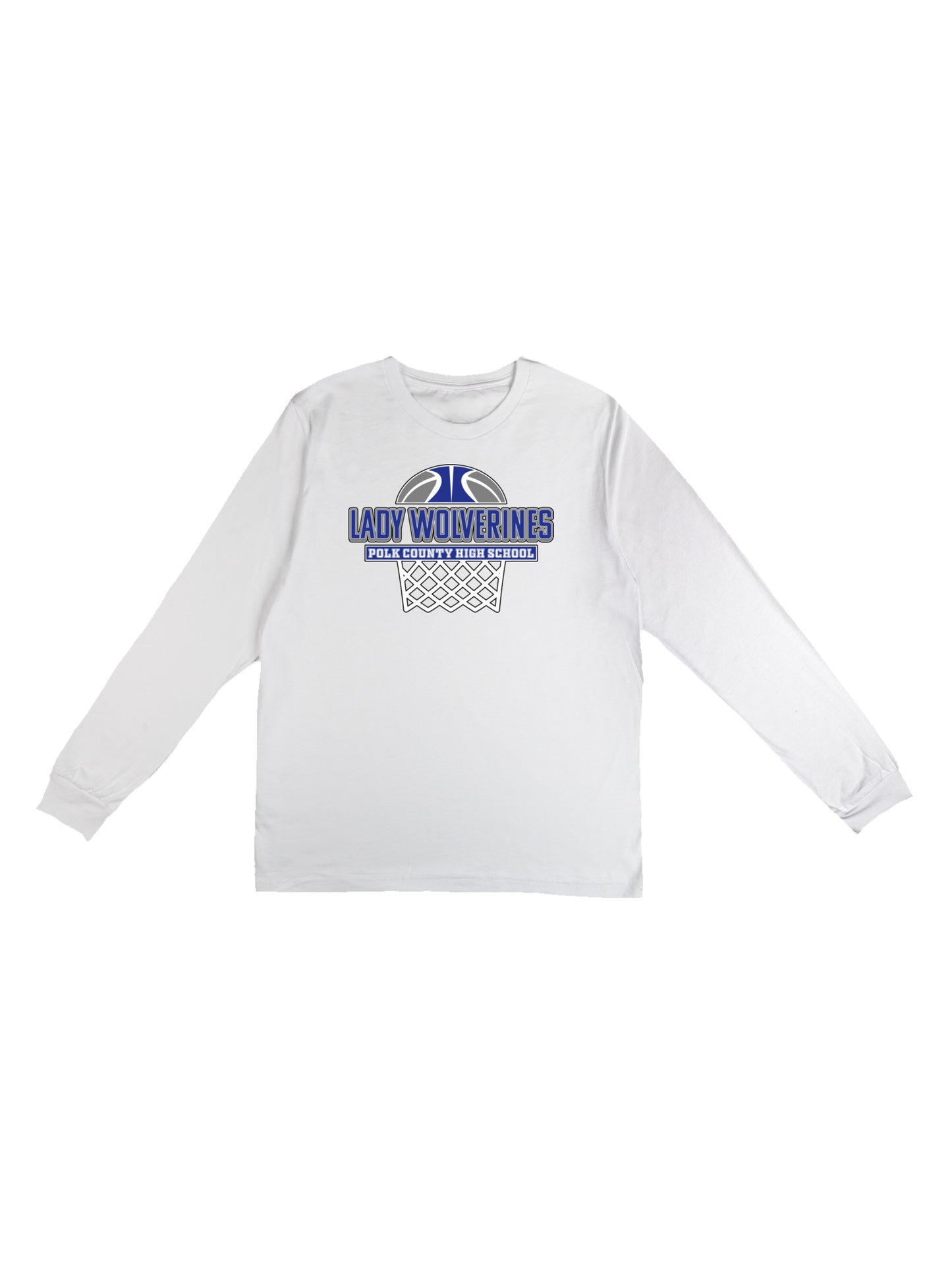 Lady Wolverines PCHS Basketball Design Long Sleeve T-shirt