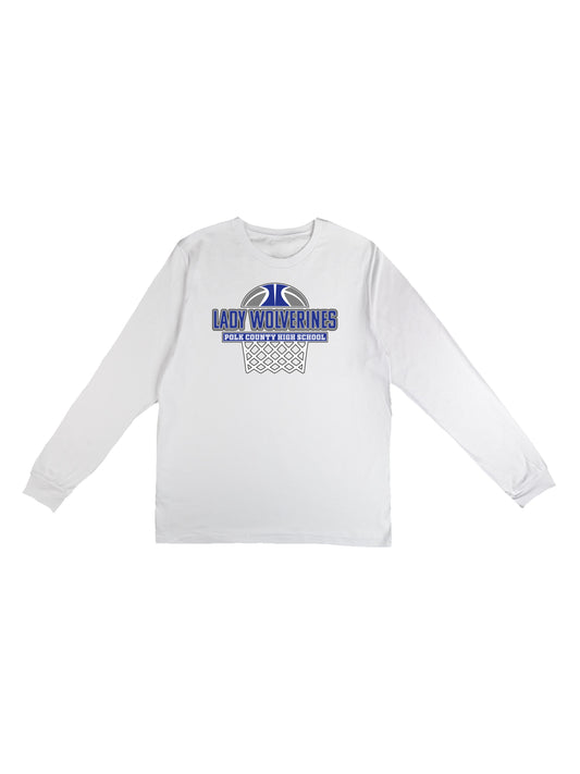 Lady Wolverines PCHS Basketball Design Long Sleeve T-shirt