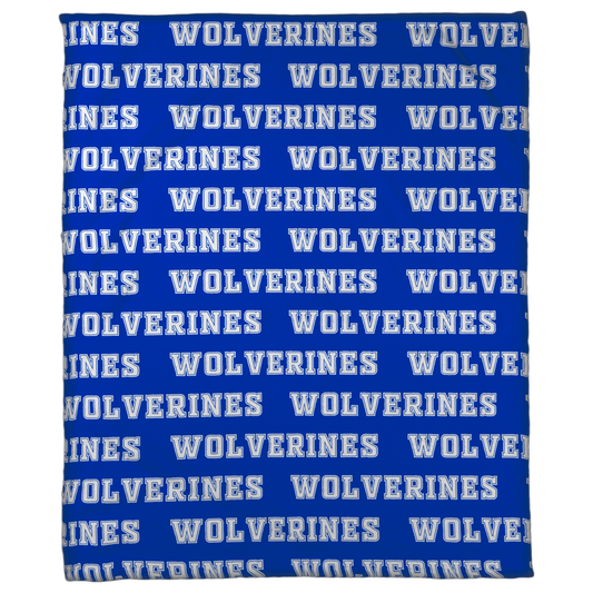 Wolverines White Text Pattern 50"x60" Fleece Blanket