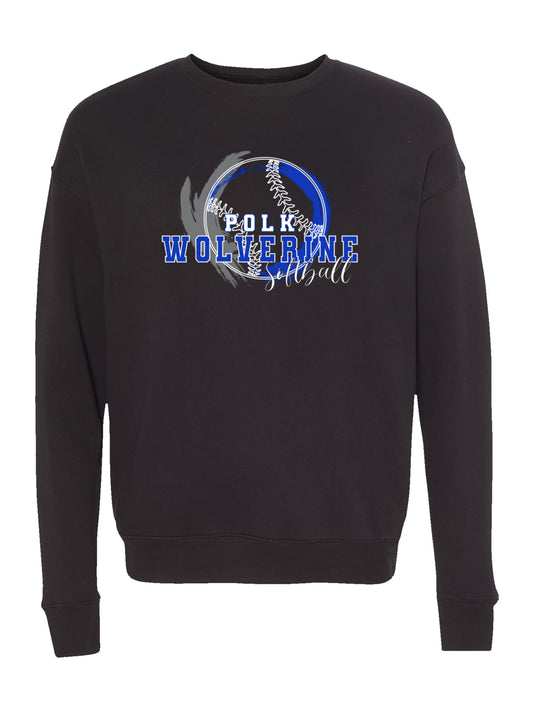 Polk County Wolverines Softball Fleece Sweatshirt