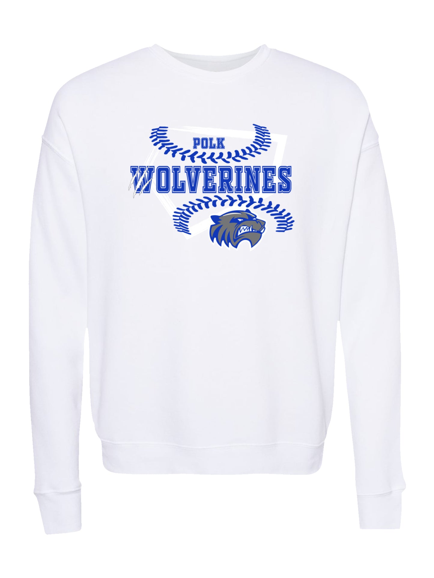 Polk County Schools Wolverines Homeplate Blue Logo Fleece Sweatshirt