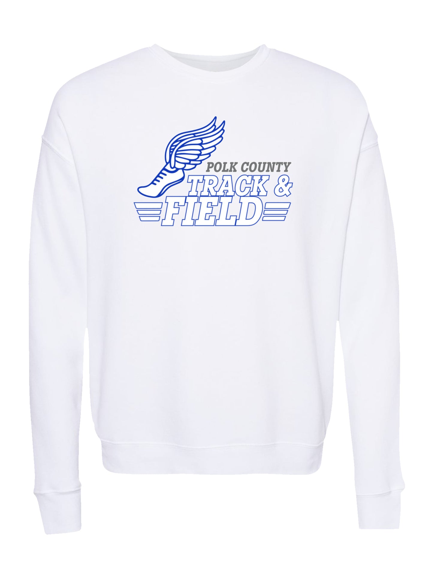 Polk County Schools Track & Field White Logo Fleece Sweatshirt