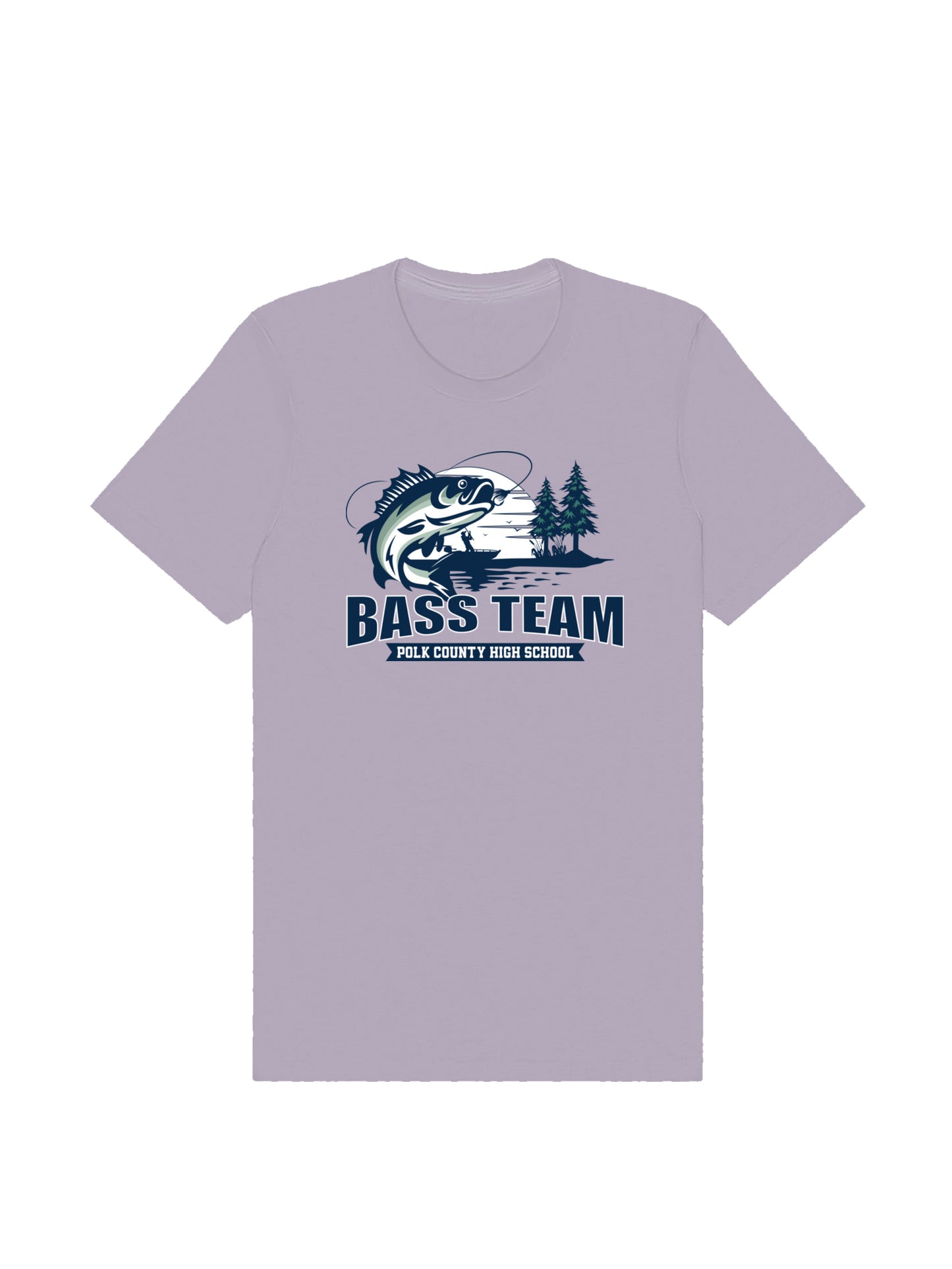PCHS Bass Team Fishing Scene Design Short Sleeve T-shirt