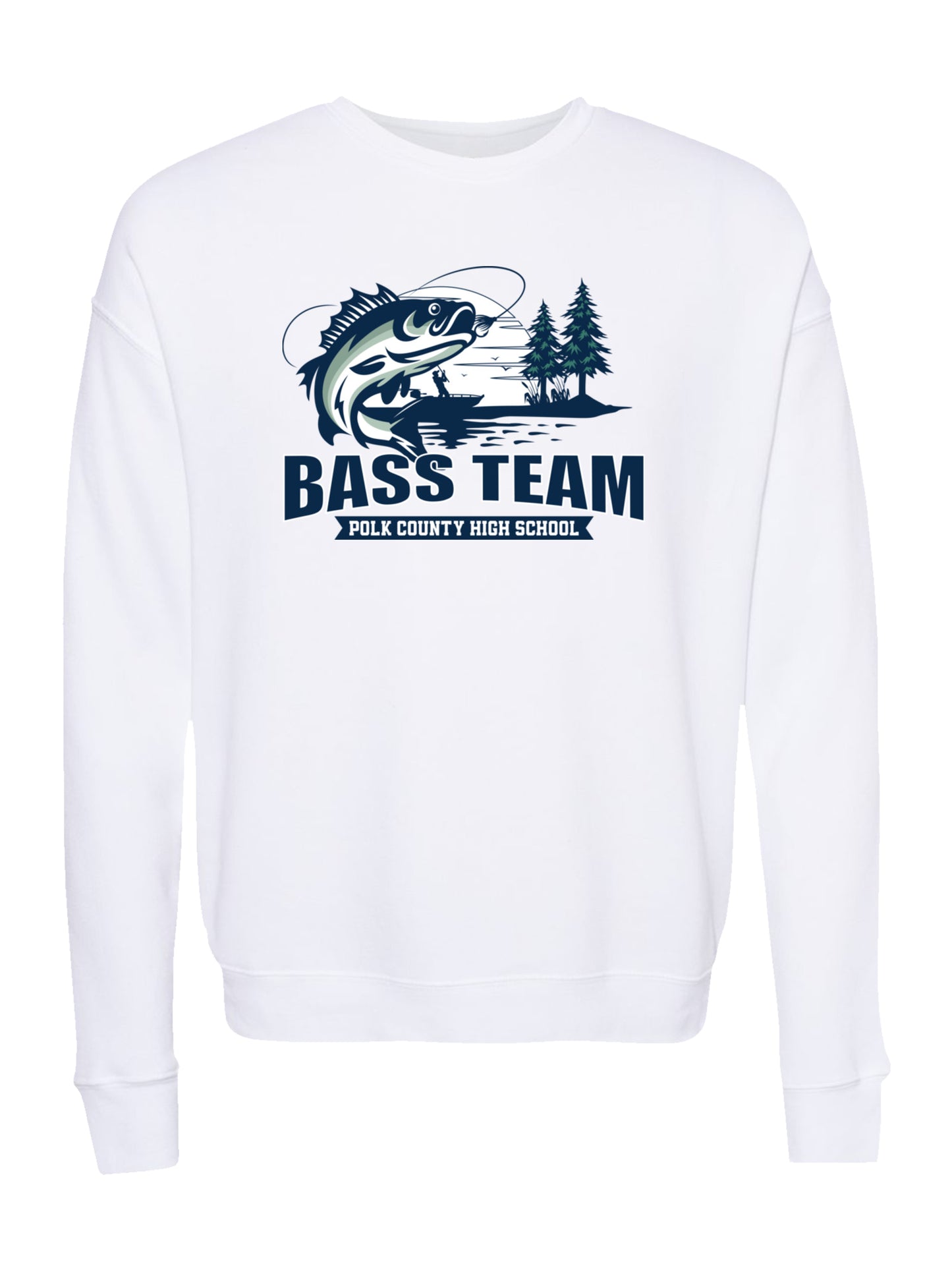 PCHS Bass Team Fishing Scene Design Fleece Sweatshirt