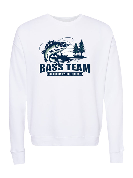 PCHS Bass Team Fishing Scene Design Fleece Sweatshirt