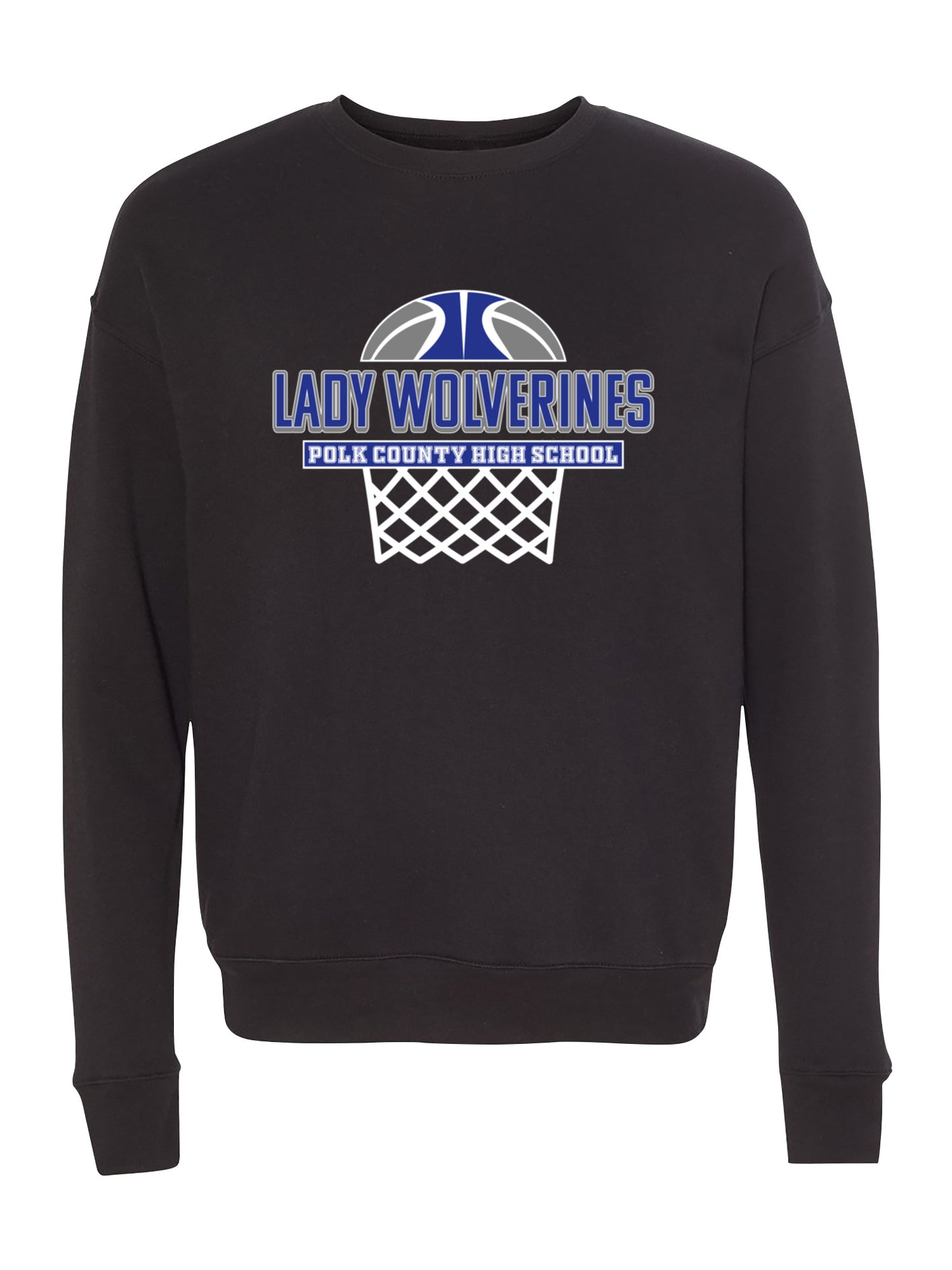 Lady Wolverines PCHS Basketball Design with Unisex Sponge Fleece Drop Shoulder Sweatshirt