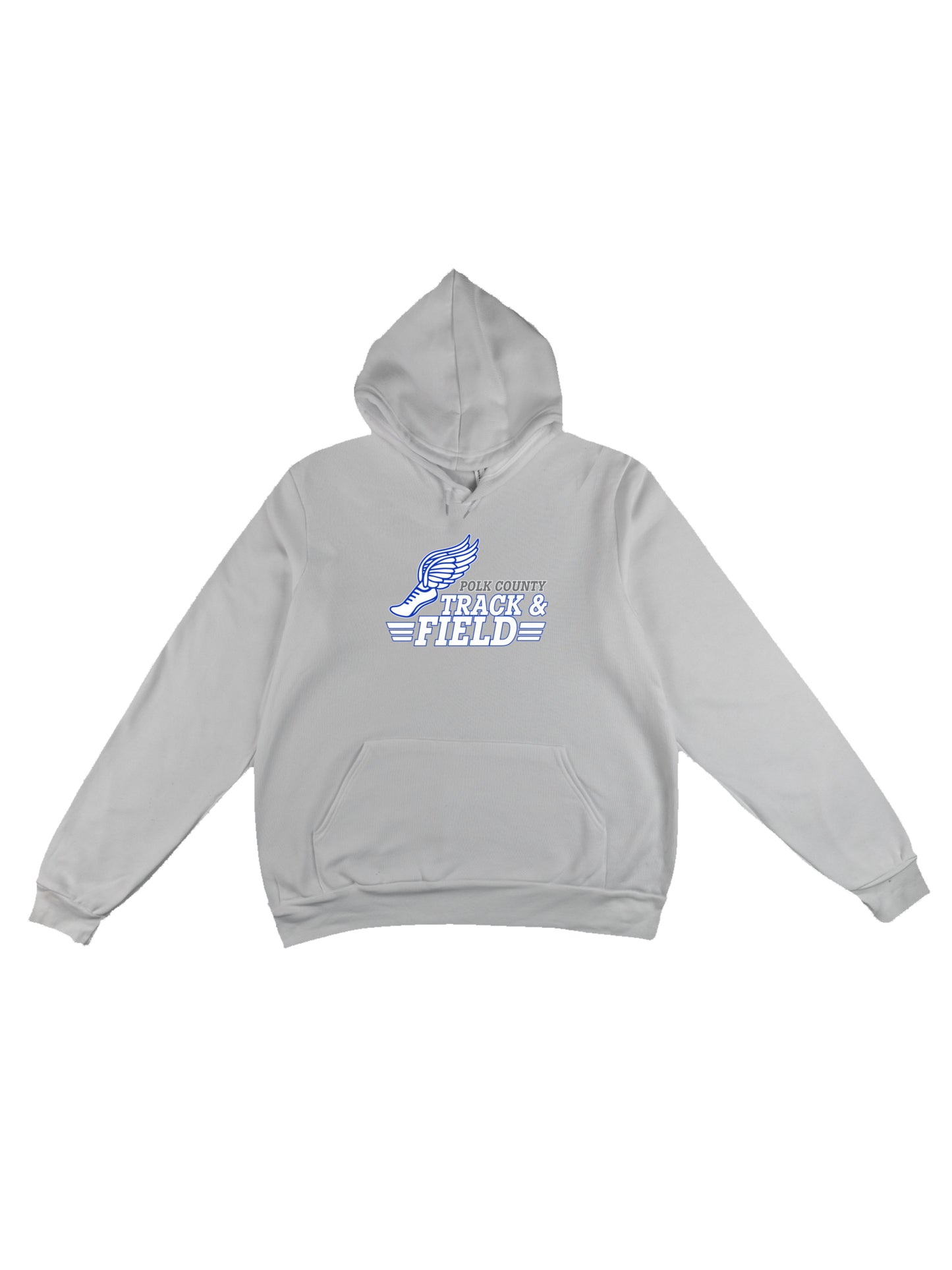 Polk County Schools Track & Field White Logo Fleece Pullover Hoodie